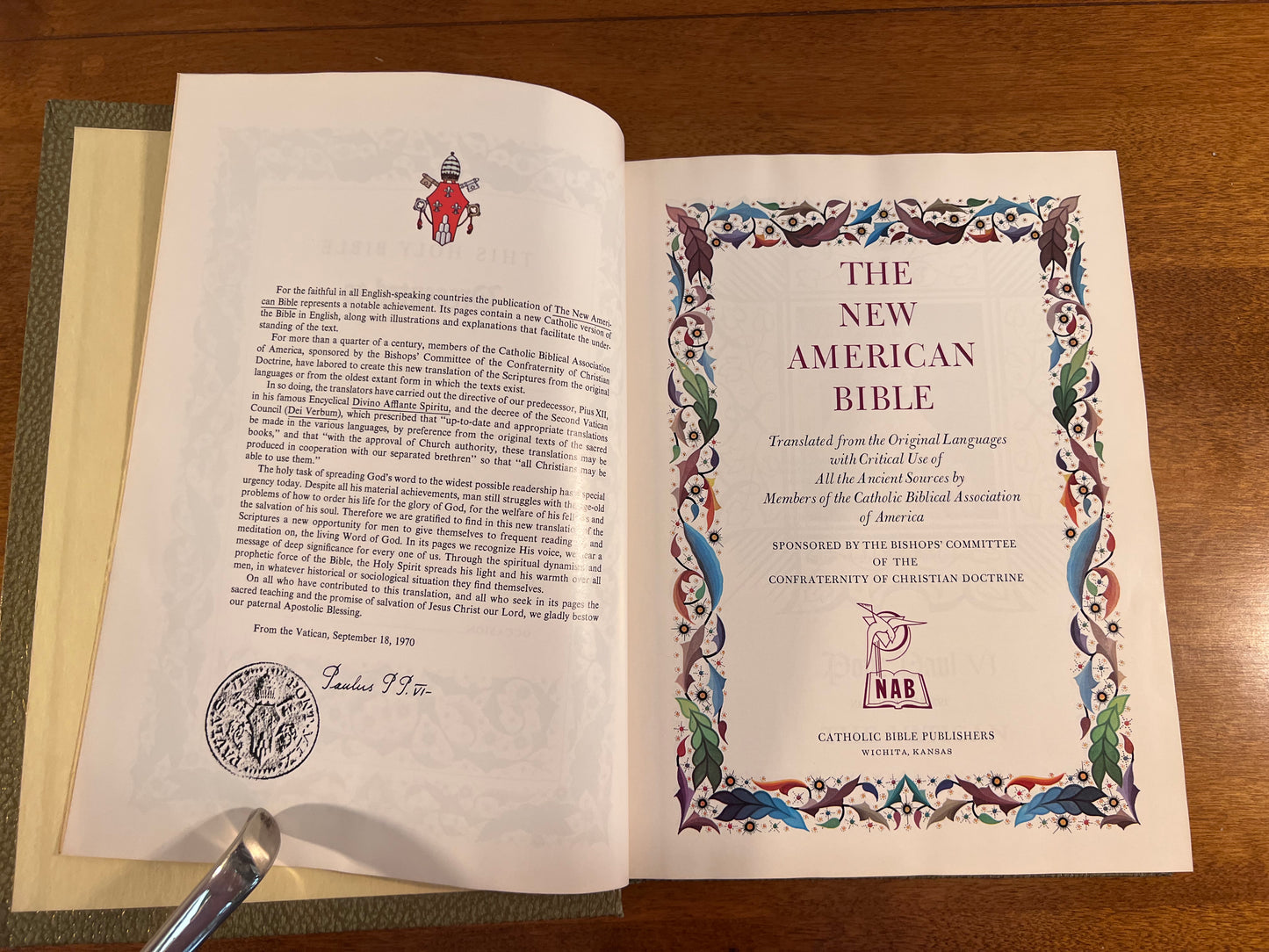 The New American Bible: Catholic Heirloom Edition 1975