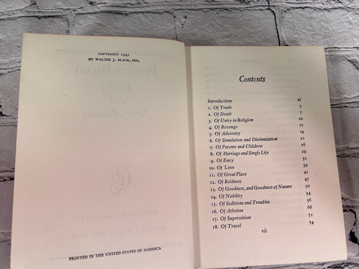 Essays and New Atlantis by Francis Bacon [1942 · Classics Club]