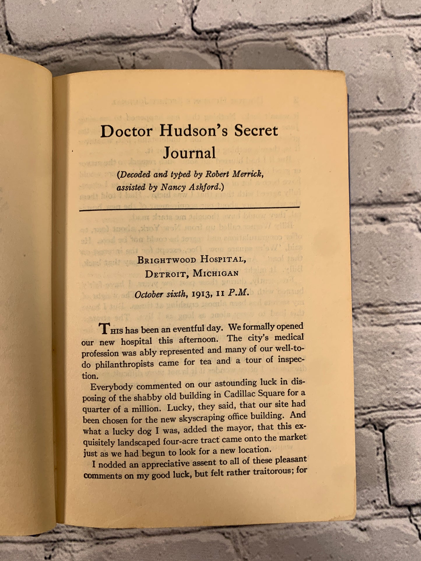 Doctor Hudson's Secret Journal by Lloyd C.Douglas (1939)