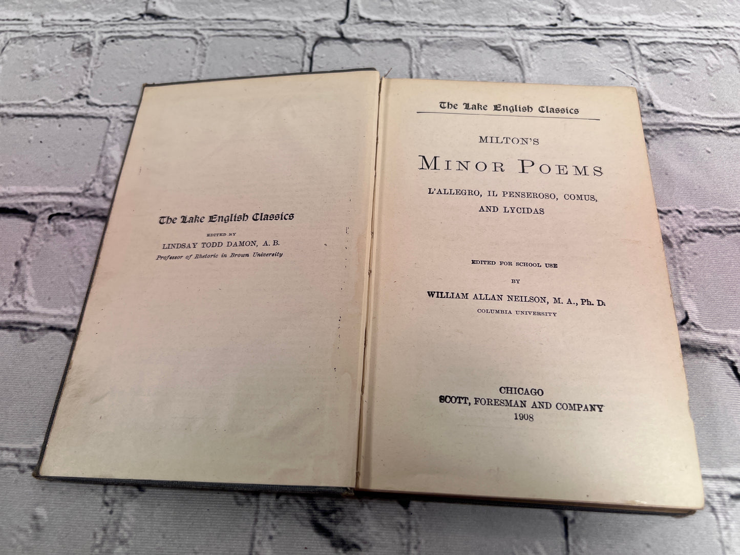 Minor Poems: L'Allegro, Il Penseroso, Comus & Lycida by John Milton [1908]