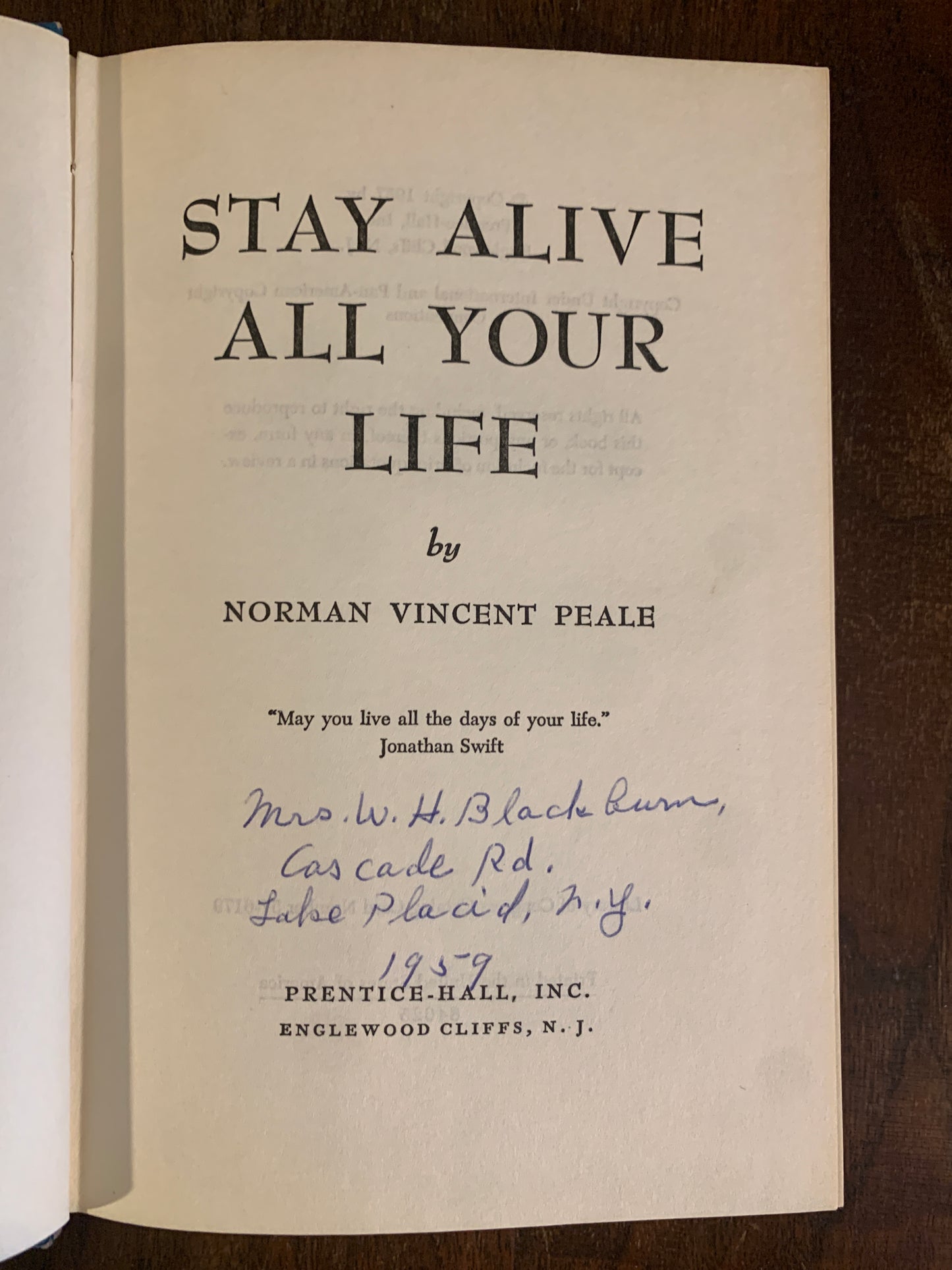 Stay Alive All Your Life by Norman Vincent Peale 1957