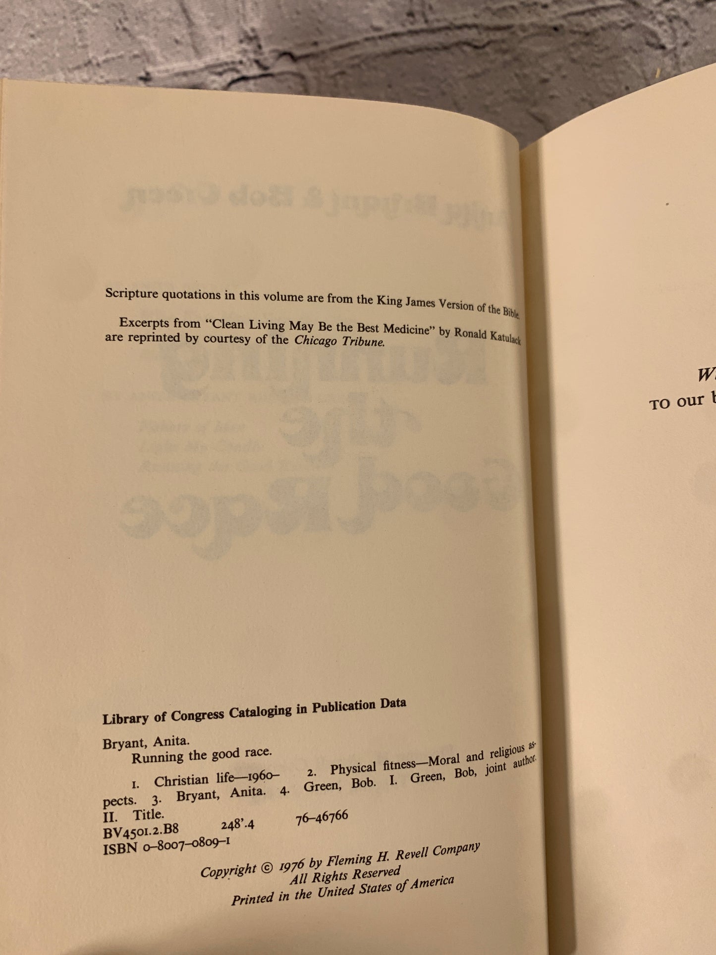 Running the Good Race by Anita Bryant & Bob Green [1976]