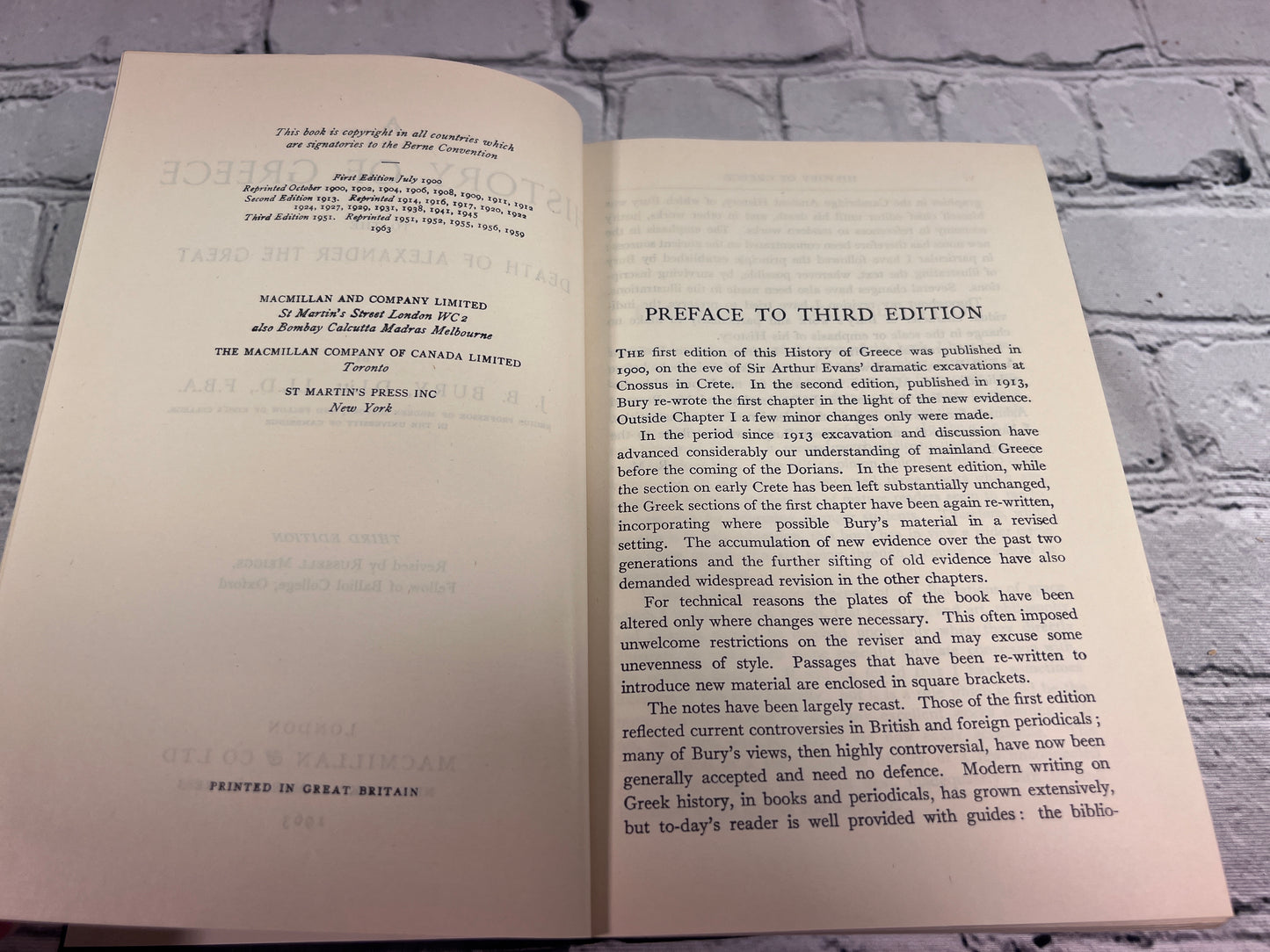 A History of Greece to the Death of Alexander the Great by J.B. Bury [1963]