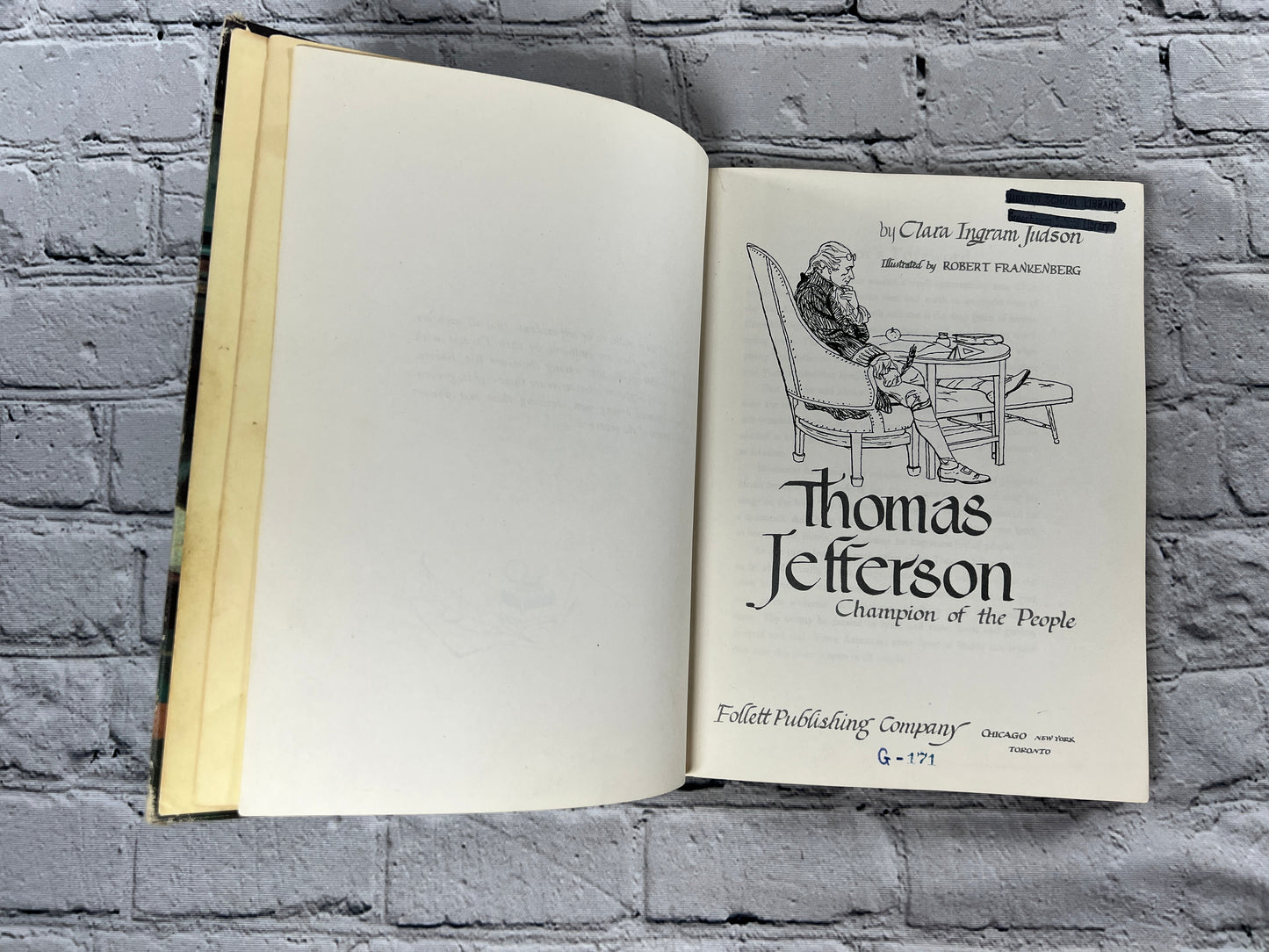 Thomas Jefferson Champion of the People by Judson by Clara Ingram Judson [1954]