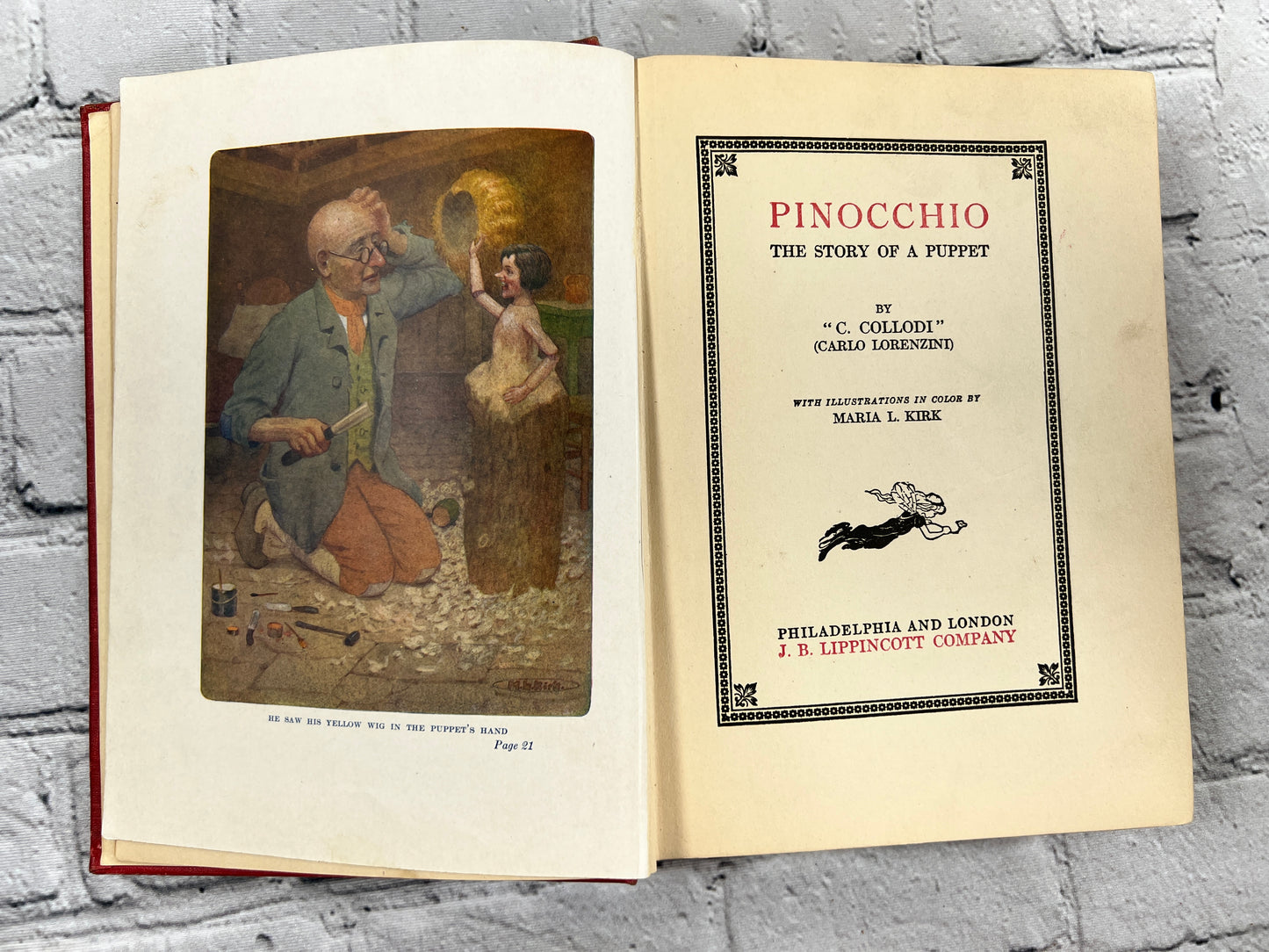 Pinocchio by C. Collodi - Illus. by Maria L. Kirk [1916]