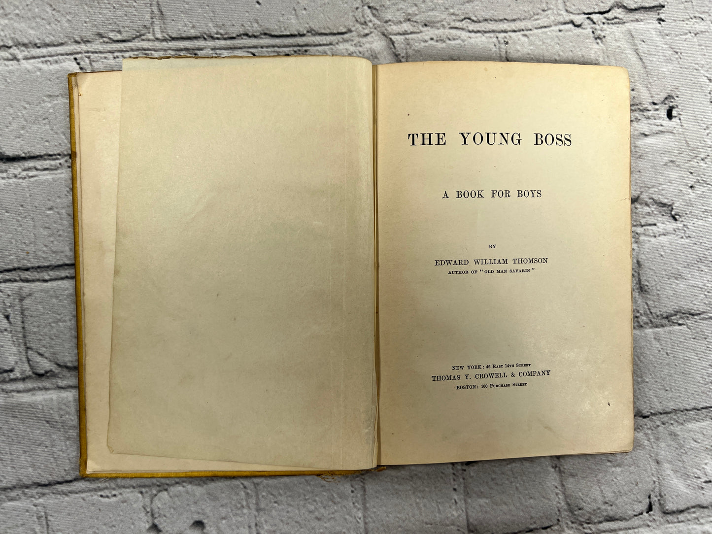 The Young Boss A Book for Boys by Edward William Thomson [1st Edition · 1896]