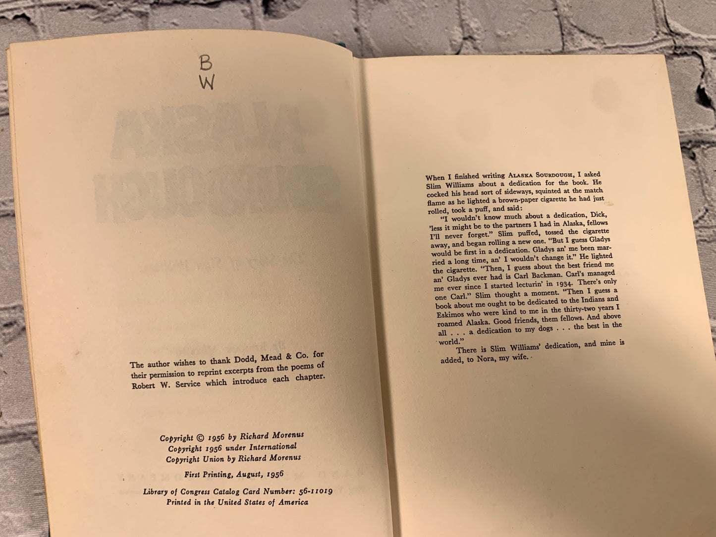 Alaska Sourdough: The Story of Slim Williams by Richard Morenus [1956 · 1st Print]