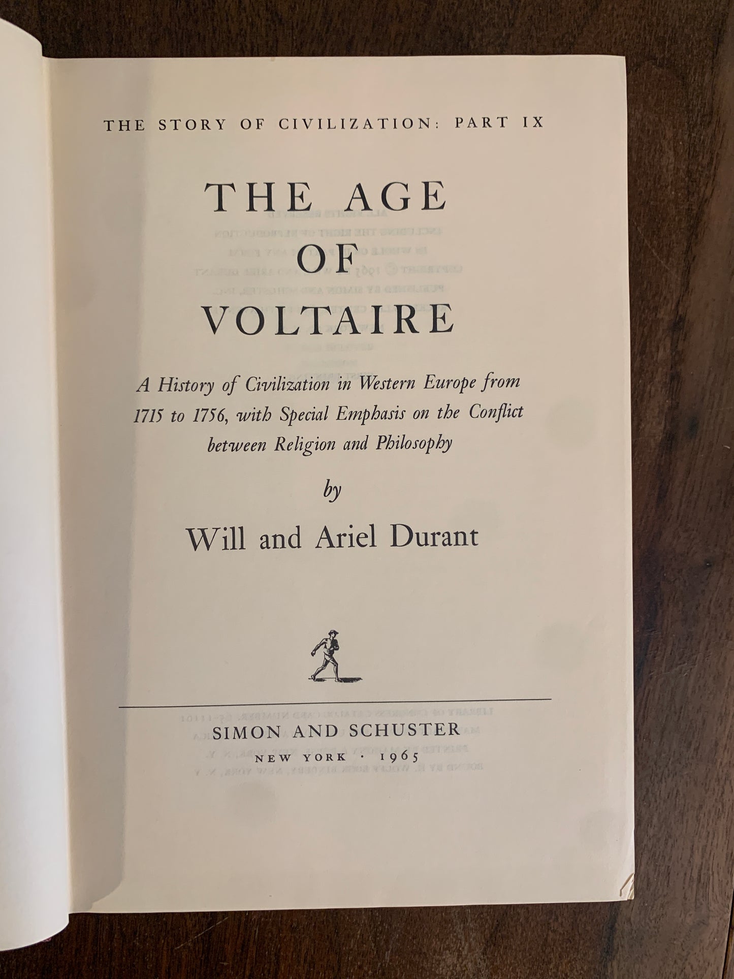 The Age of Voltaire IX (Age of Civilization) by Will Durant 1965 1st Printing