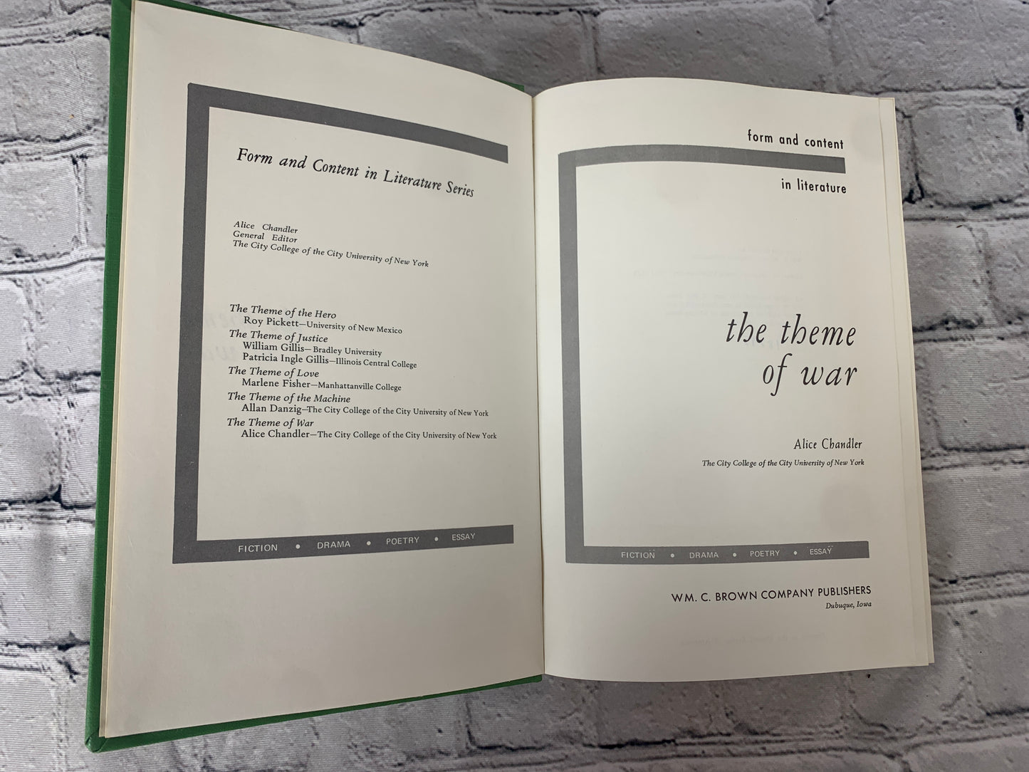 The Theme of War edited by Alice Chandler [1969]