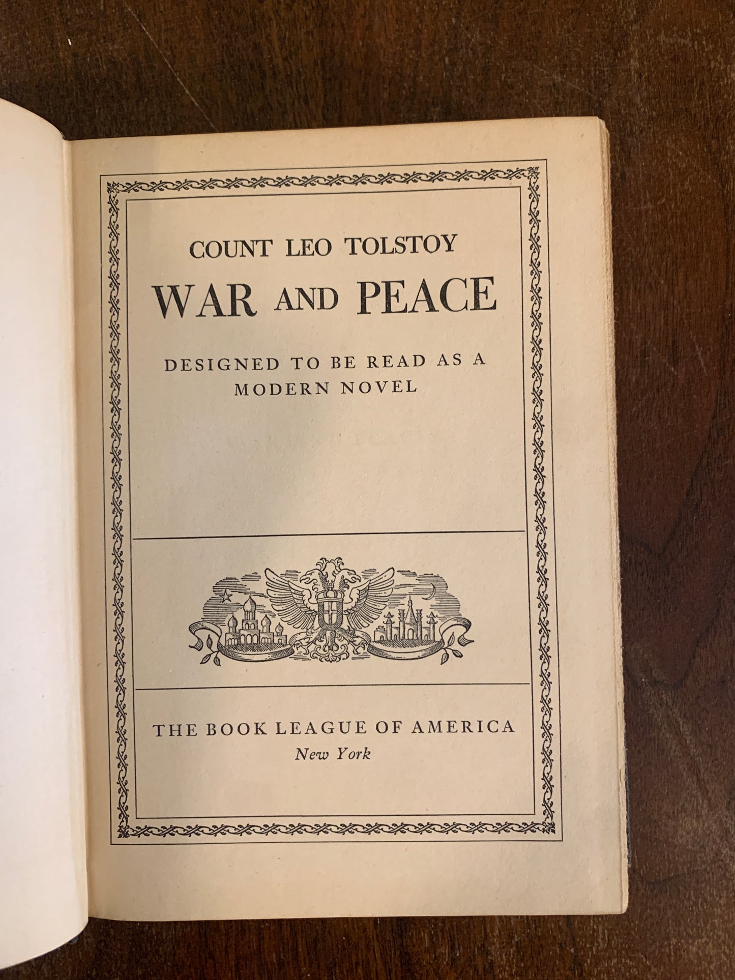 War and Peace by Count Leo Tolstoy, Book League of America