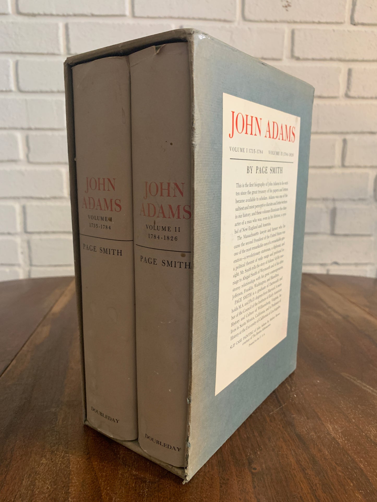 John Adams by Page Smith in 2 volumes 1962 Hardcover BOTMC