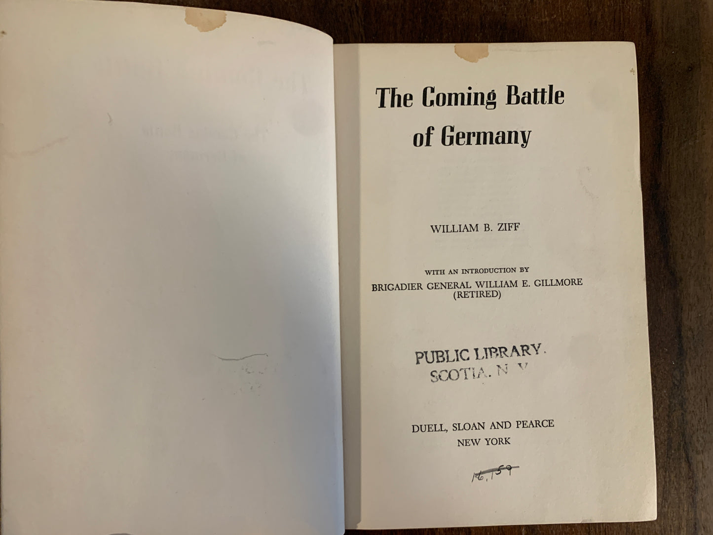 The Coming Battle Of Germany by William B. Ziff, 1942
