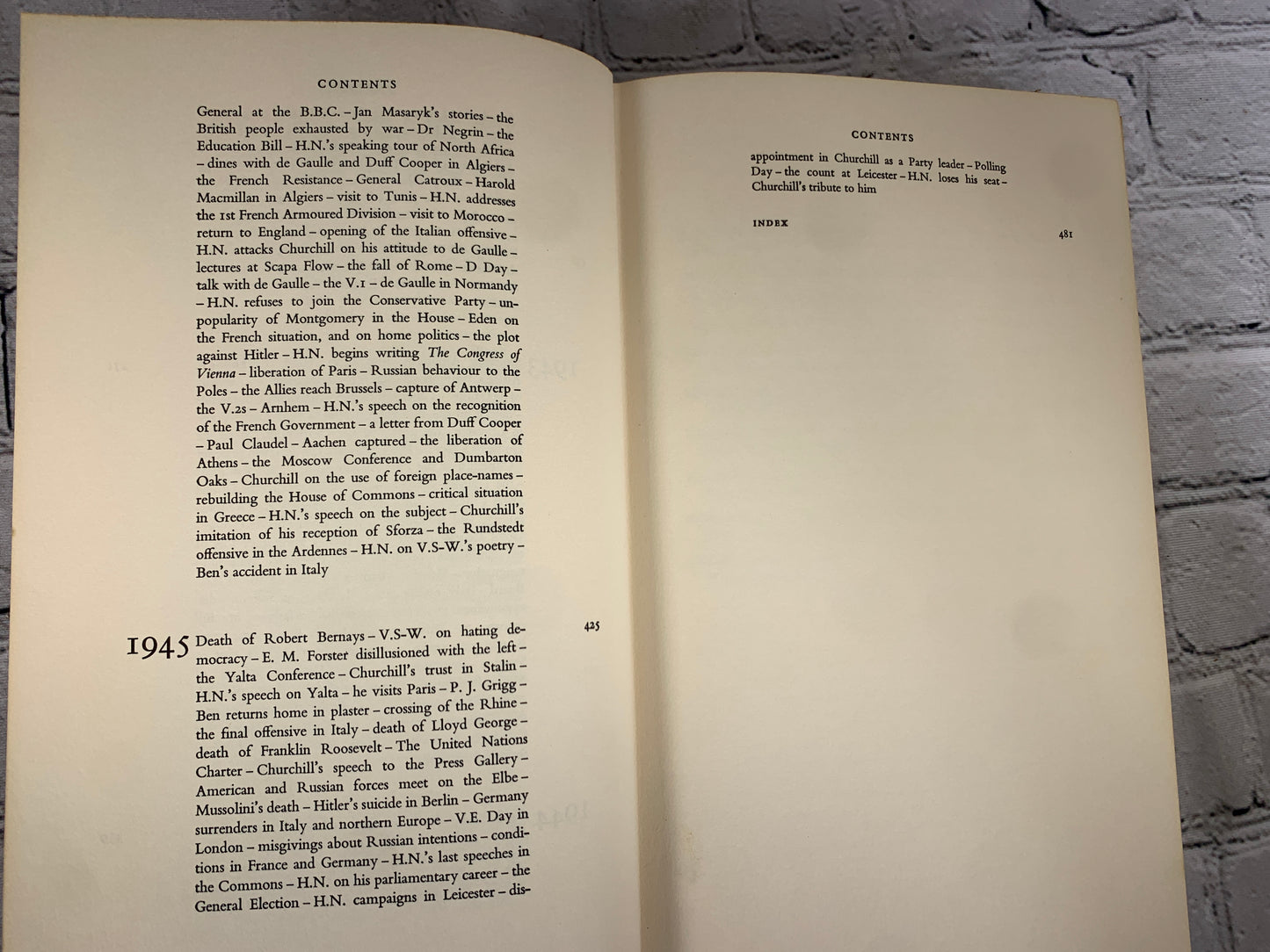 The War Years 1939-1945 Vol II of Diaries & Letters of Harold Nicolson [1967]