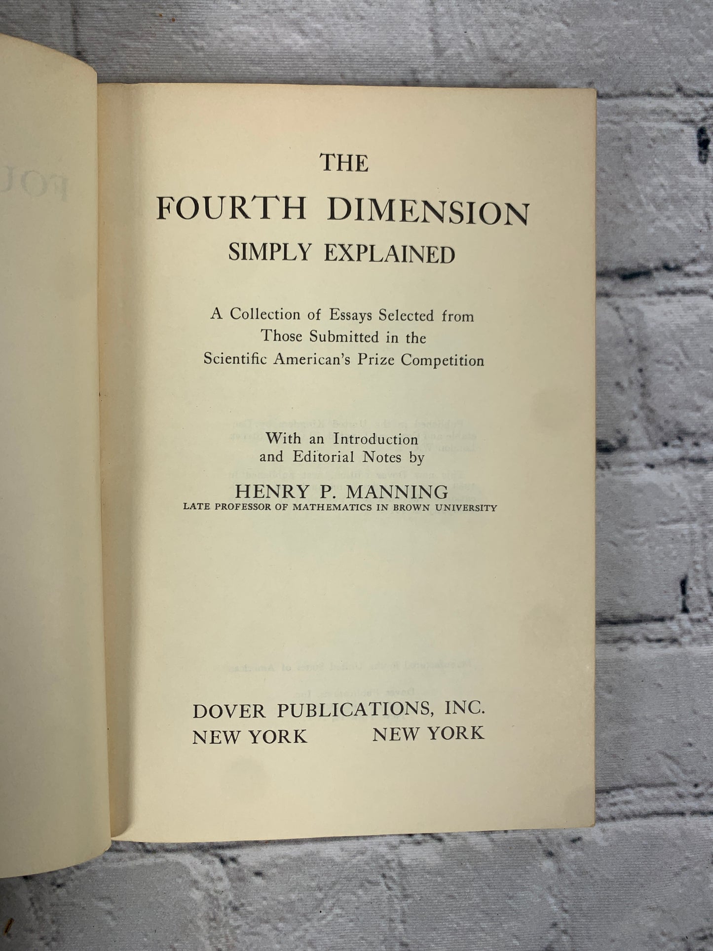 The Fourth Dimension Simply Explained: Collection of Essays [1960]