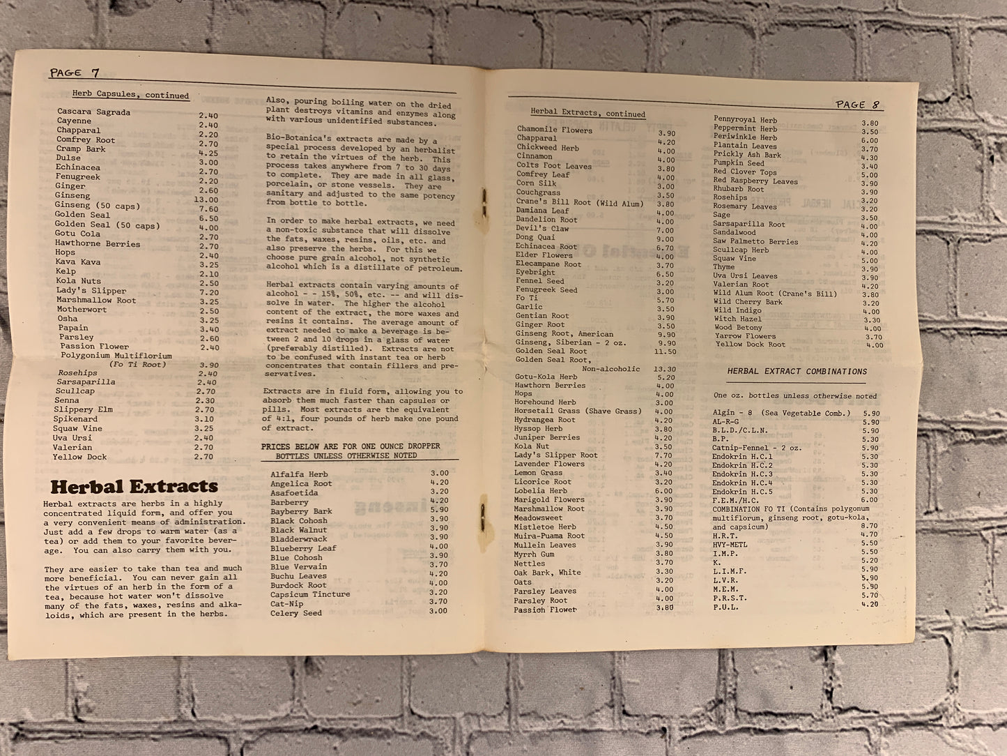 Aphrodisia: An Experience in Herbs, Spices & Essential Oils w/ Price List [1977]