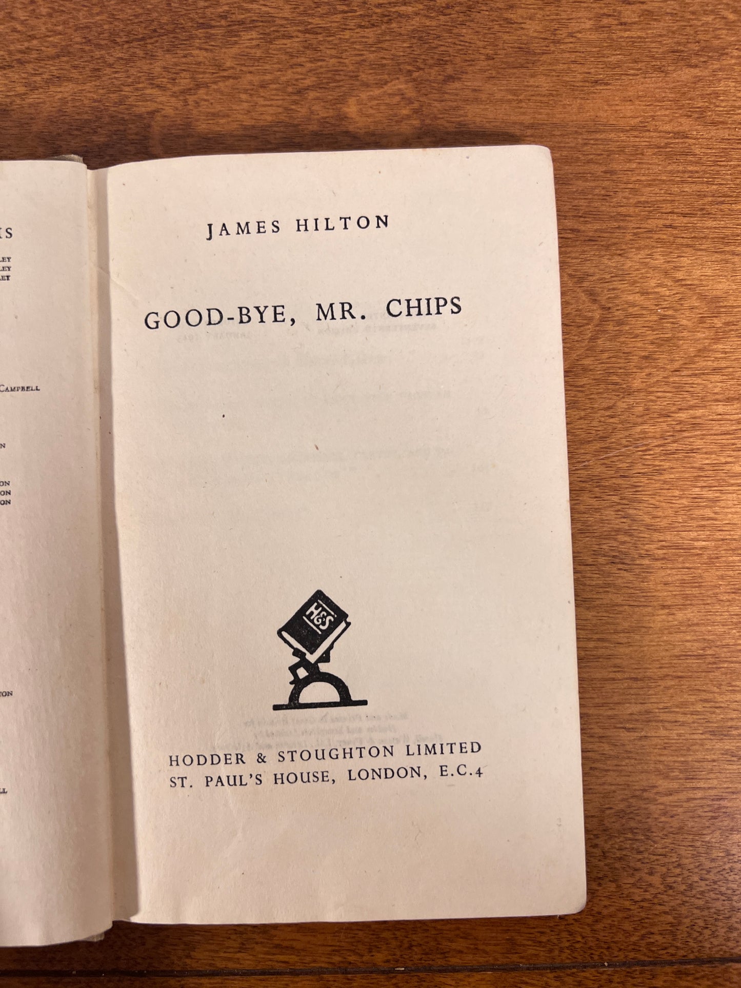 Good-Bye, Mr. Chips by James Hilton, 1943
