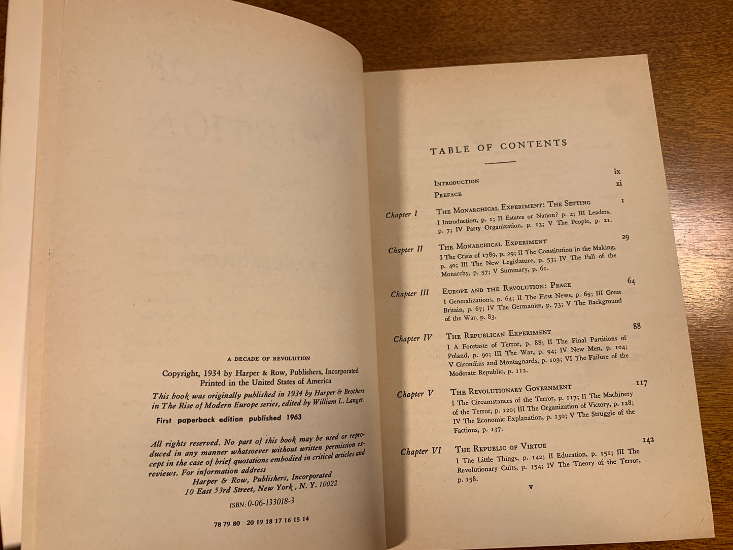 The Rise of Modern Europe, A Decade of Revolution 1789-1799 by Crane Brinton