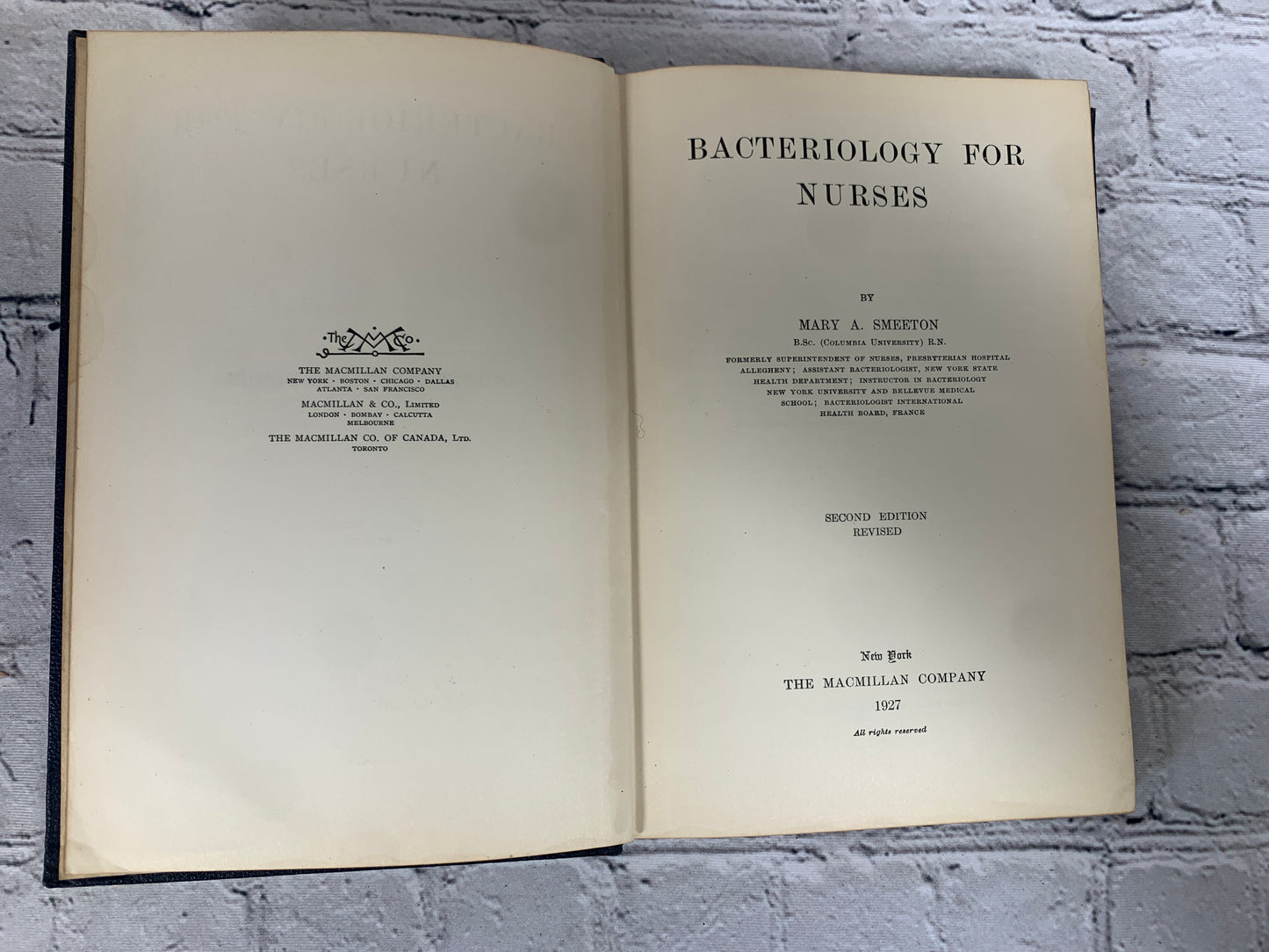 Bacteriology for Nuses by Mary A. Smeeton [1927 · 2nd Edition]