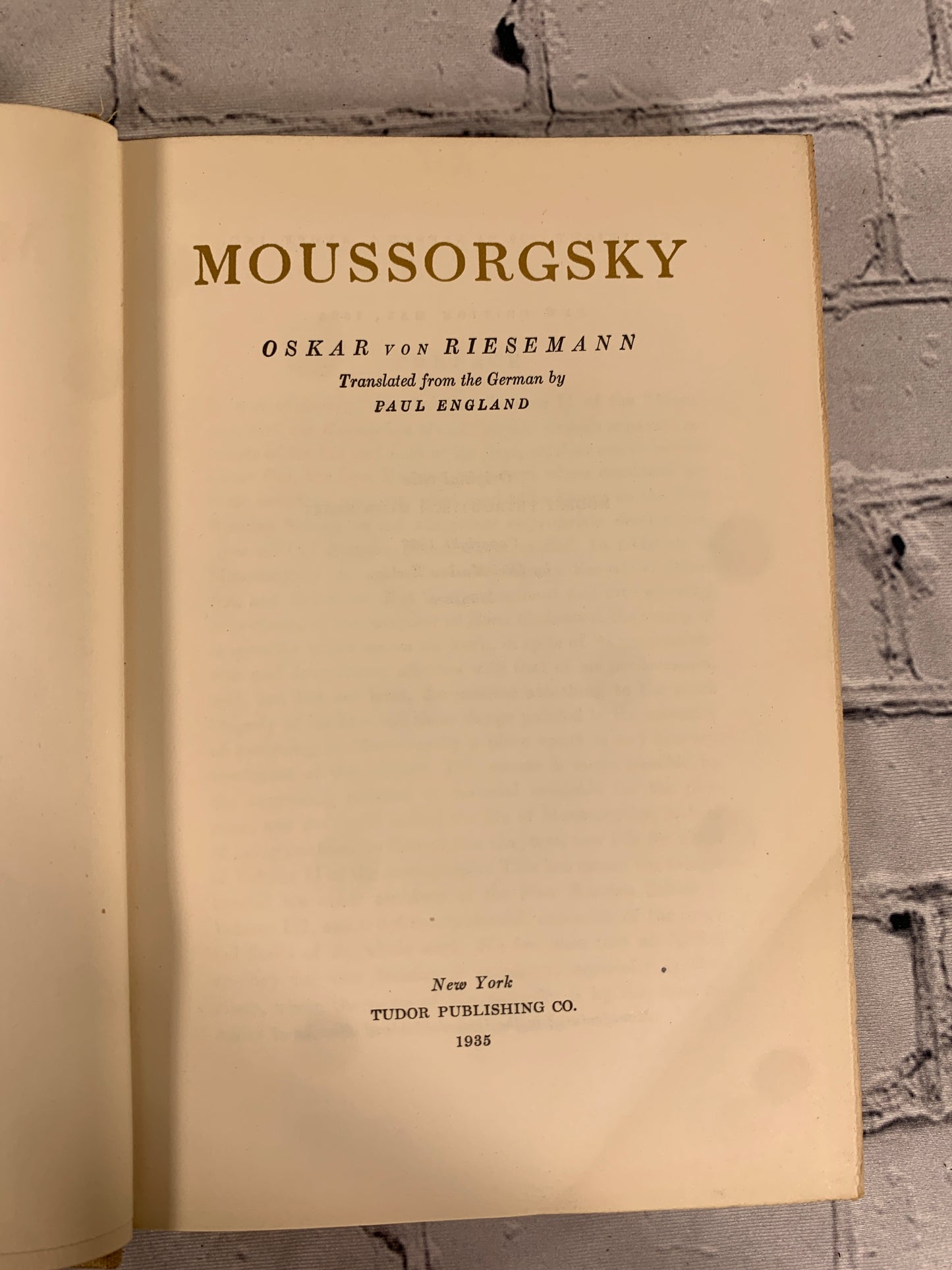 Moussorgsky by Oskar von Riesemann [New Edition · 1935