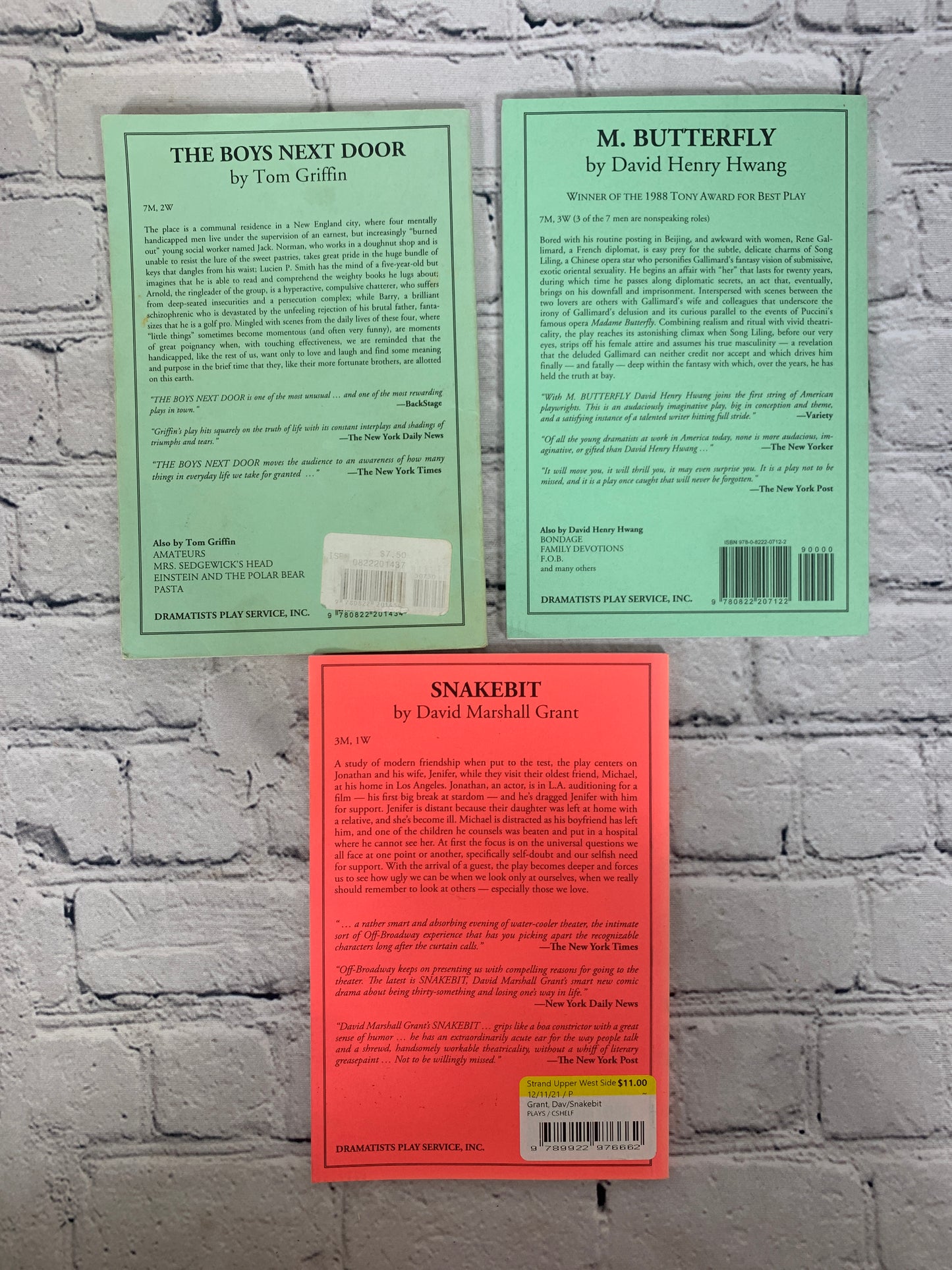 Dramatists Play Service, Inc. [3 Book Lot · 1980s and 2000]