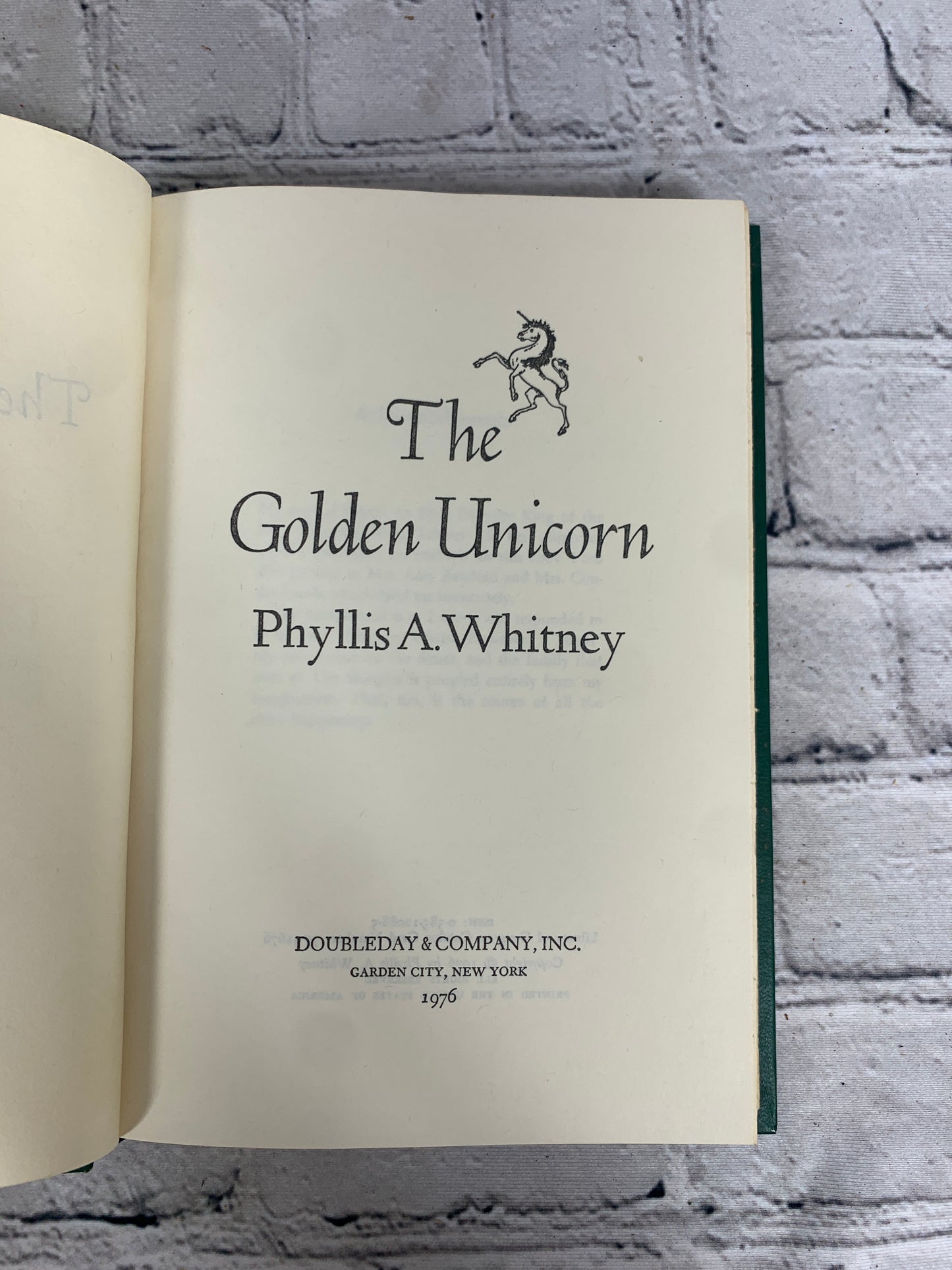 The Golden Unicorn By Phyllis A. Whitney [1976]