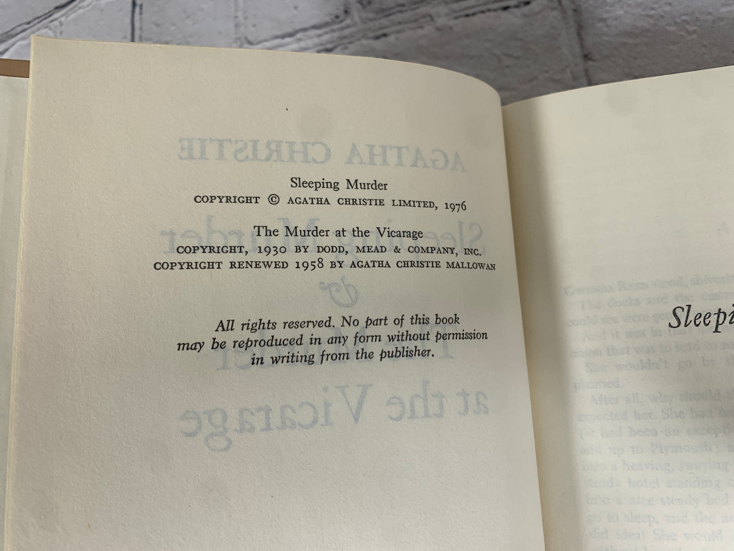 Sleeping Murder & The Murder at the Vicarage by Agatha Christie [1976]