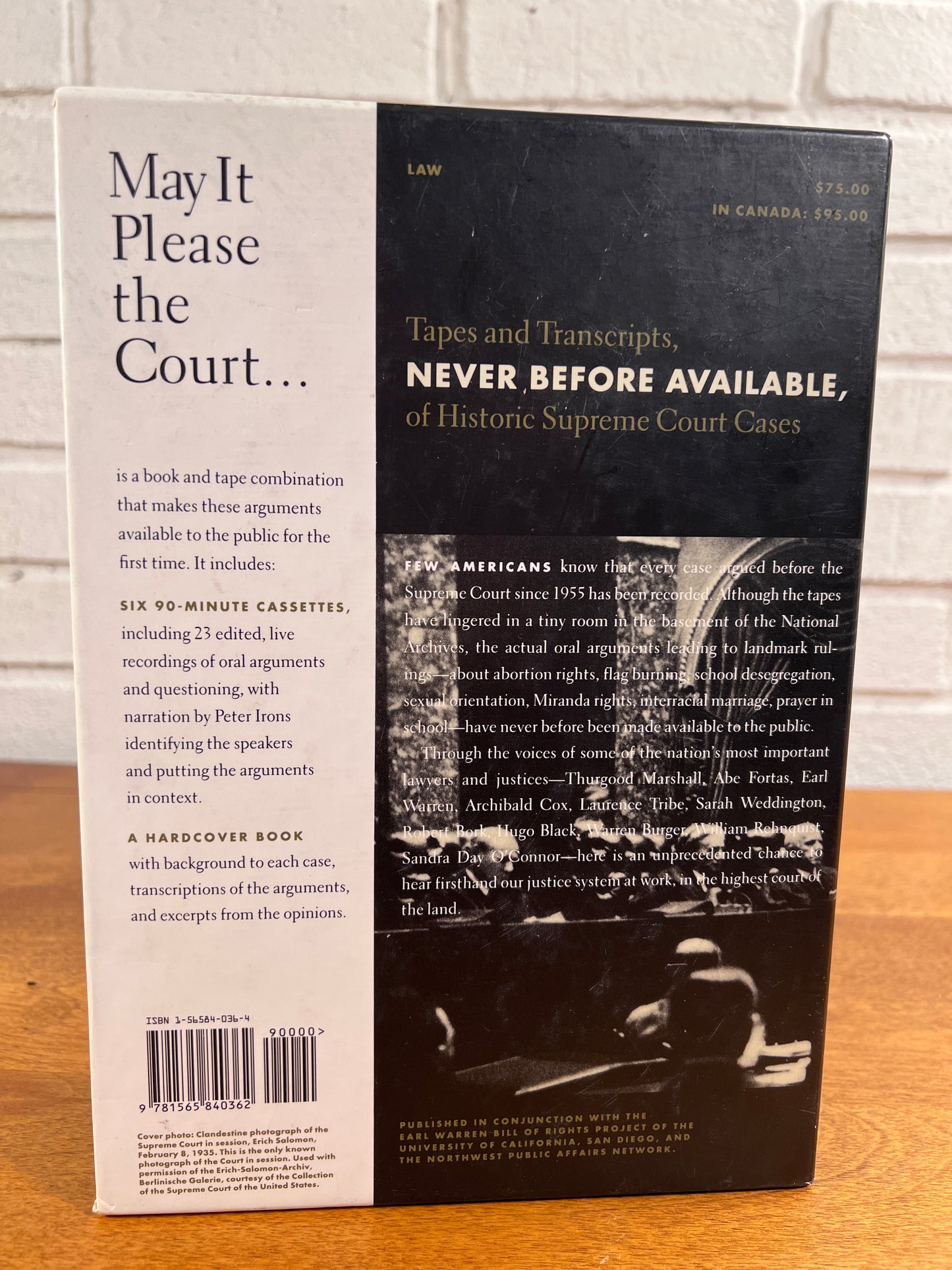 May It Please the Court Significant Oral Arguments Made Before, Landmark Cases edited by Peter Irons & Stephanie Guitton