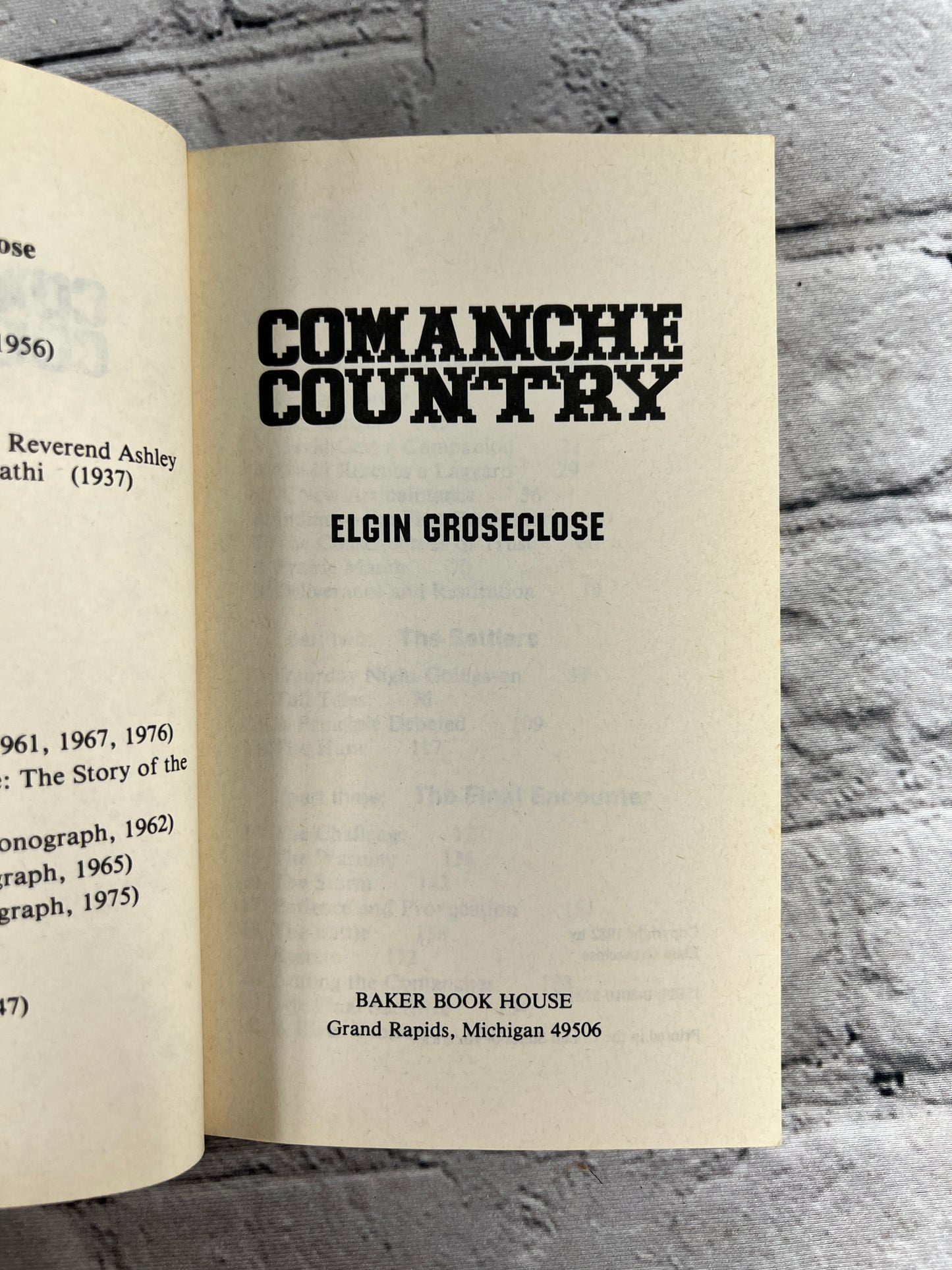 Comanche Country by Elgin Groseclose [1982]