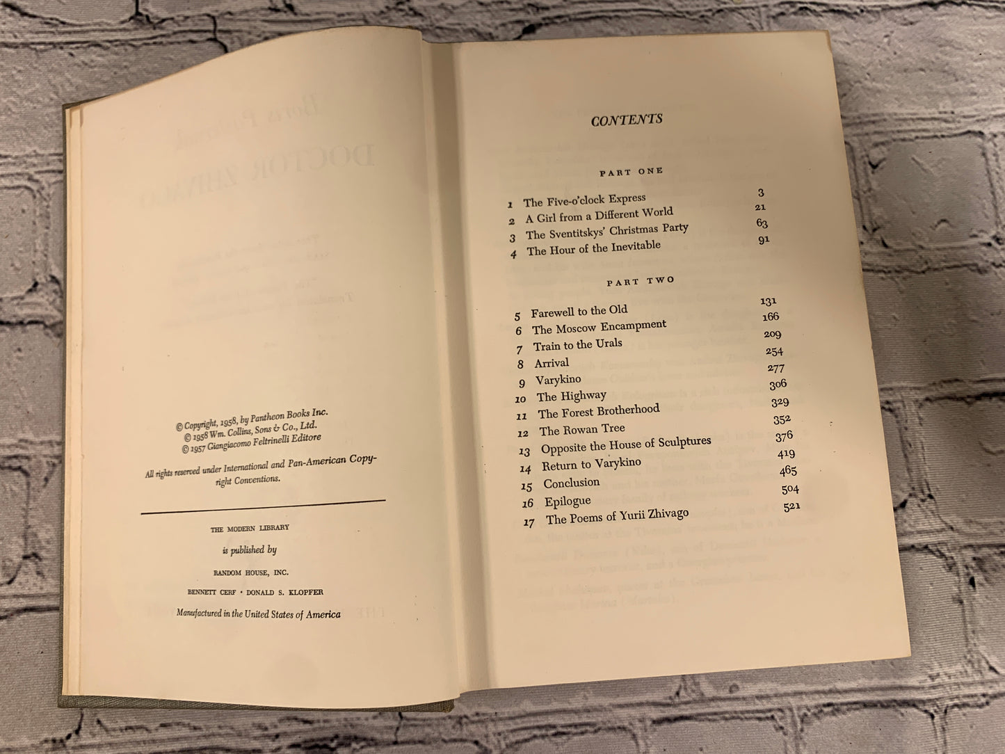 Doctor Zhivago by Boris Pasternak [1958 · Modern Library]