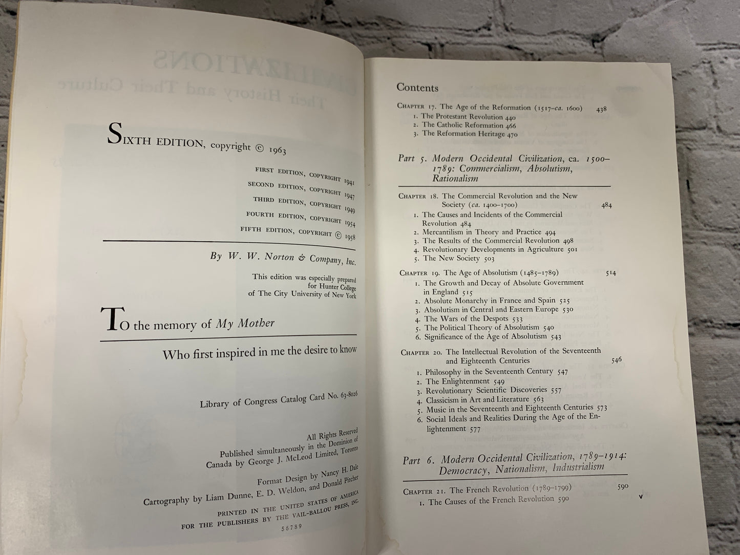 Western Civilization by Edward McNall Burns [Volumes 1 & 2 · 6th Edition · 1963]