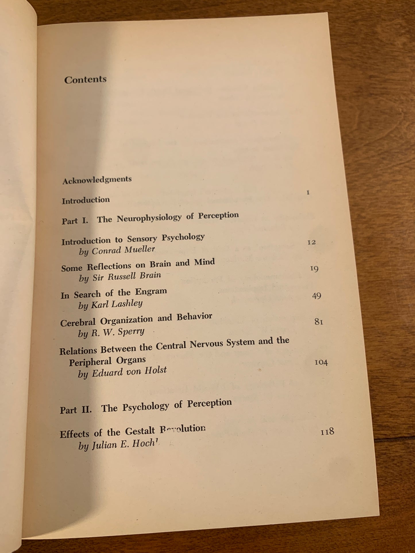 Perception: Selected Readings in Science and Phenomenology (Psychology) 1969