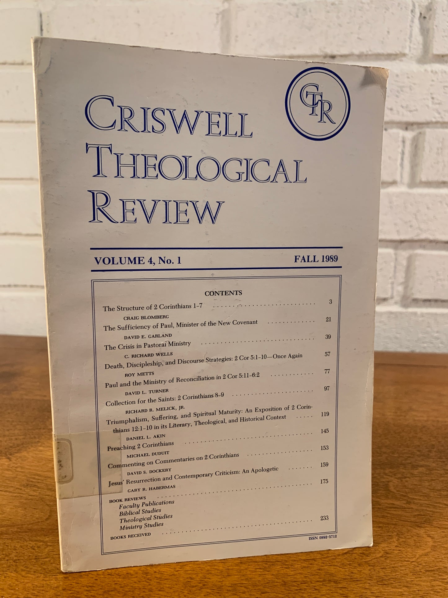 Criswell Theological Review Spring & Fall 1989