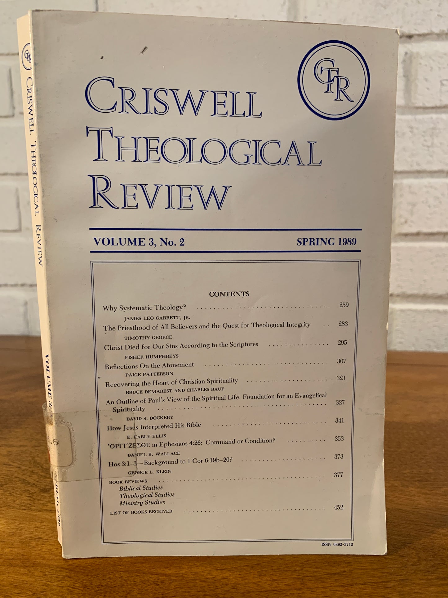 Criswell Theological Review Spring & Fall 1989