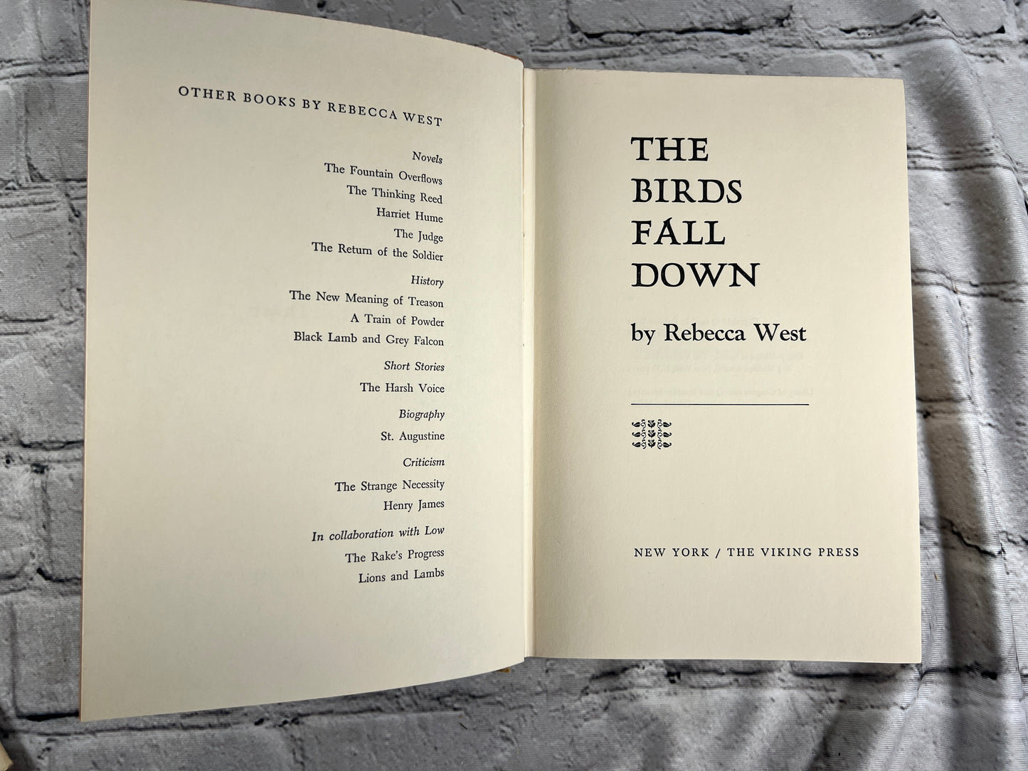 The Birds Fall Down by Rebecca West [1st Edition · 1966]