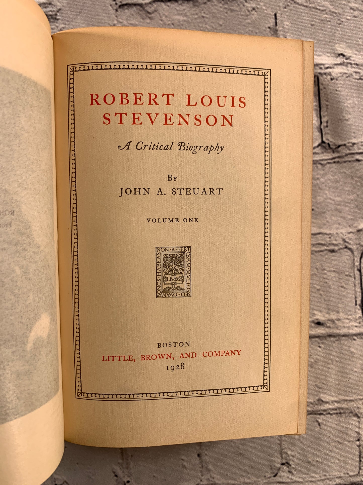 Robert Louis Stevenson: A Critical Biography by John A Steuart [1928 · Vol. 1]