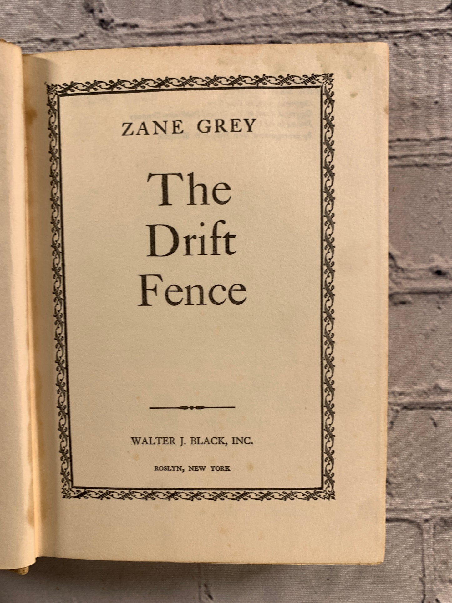 The Drift Fency by Zane Grey [Walter J. Black]