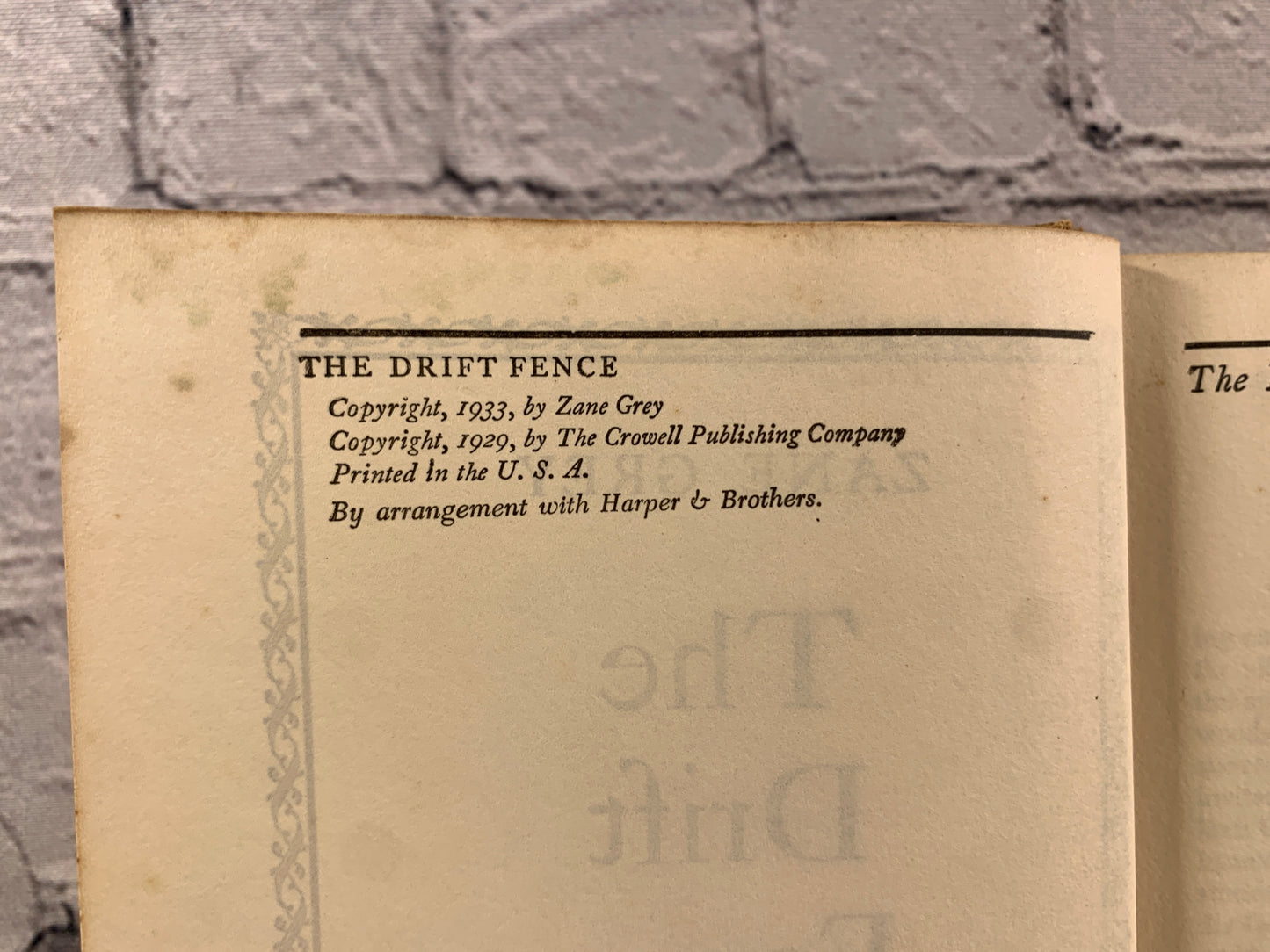 The Drift Fency by Zane Grey [Walter J. Black]