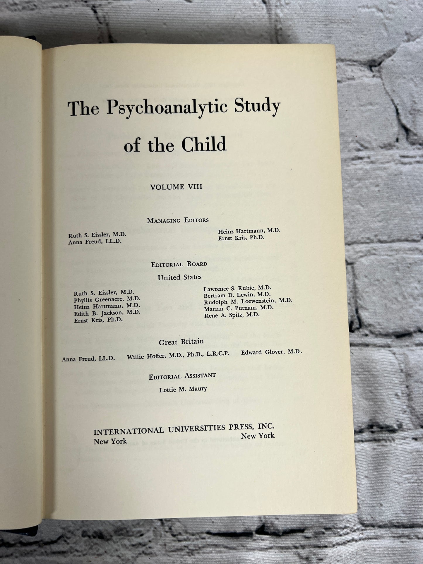 The Psychoanalytic Study of the Child  [Vol 8 · 1953]