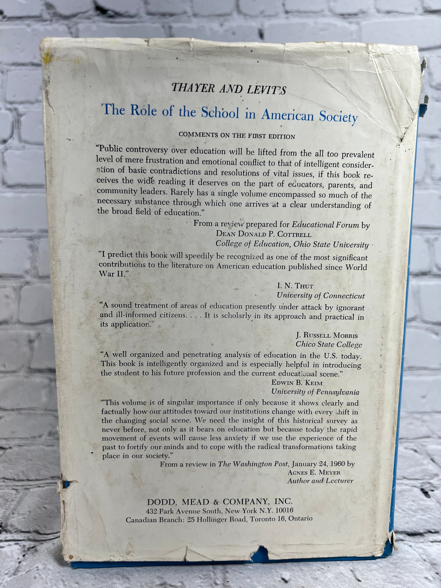 The Role of The School in American Society by Thayer & Martin [1966 · 2nd Ed]