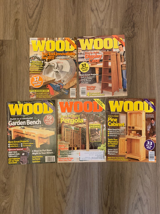 Better Homes and Garden WOOD Magazines, 2010-2011 [lot of 5]