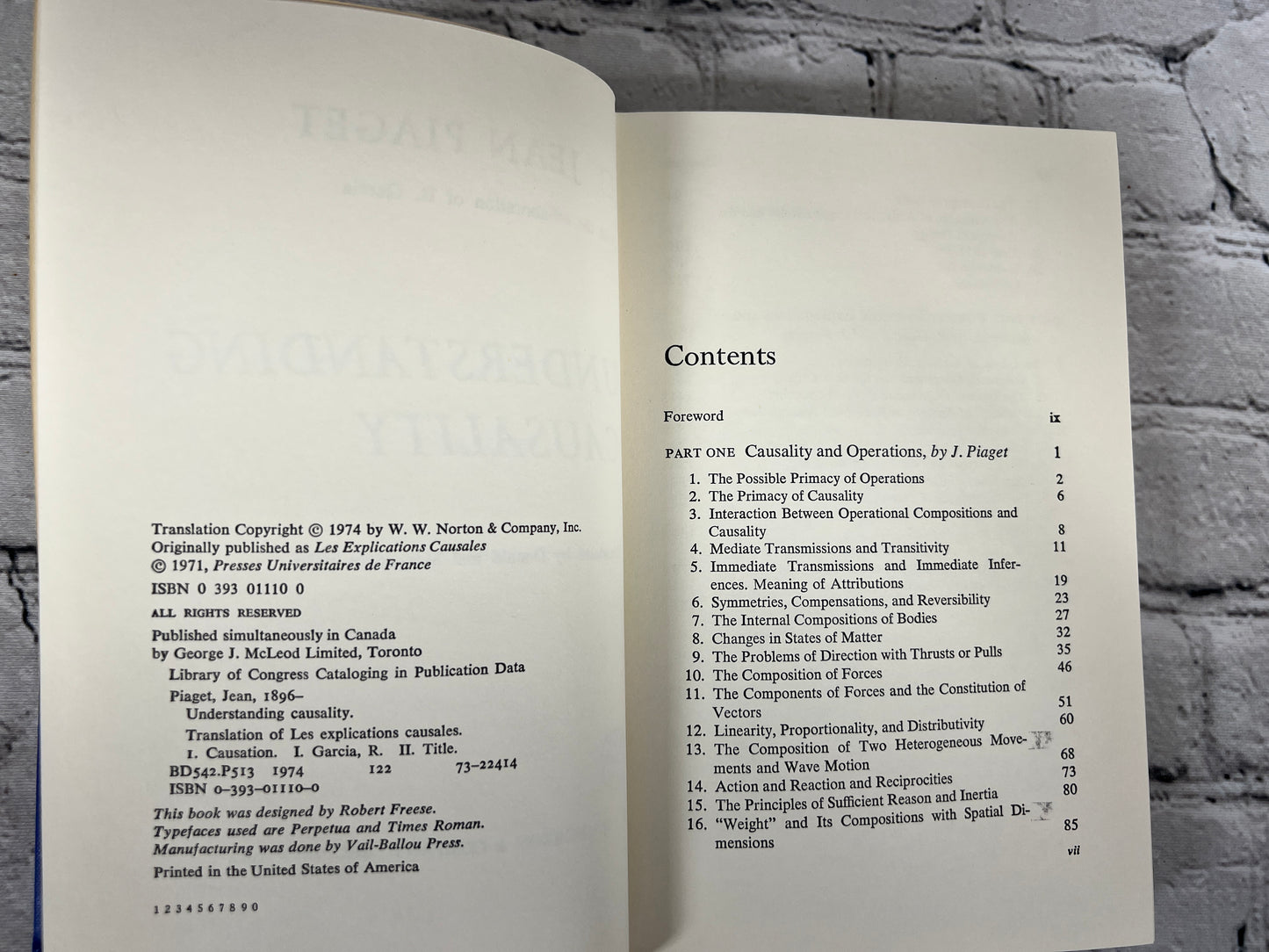 Understanding Causality by Jean Piaget [1980 · 1st Print]