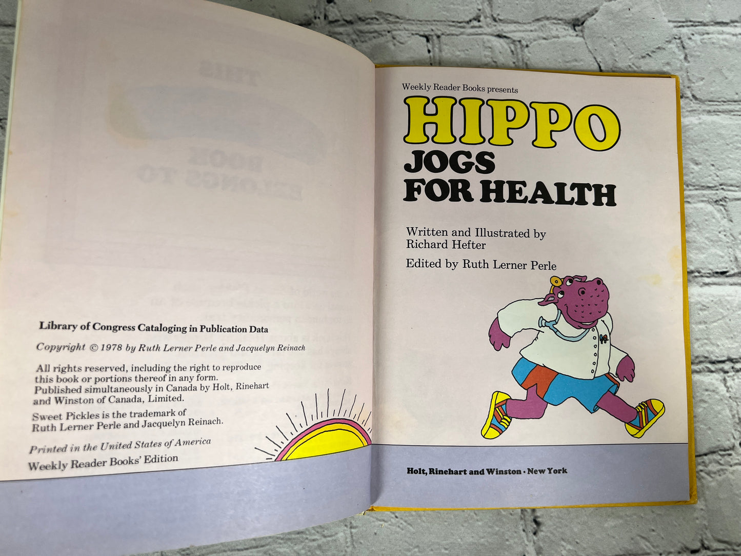 Sweet Pickles: Hippo Jogs For Health by Richard Hefter (1977)