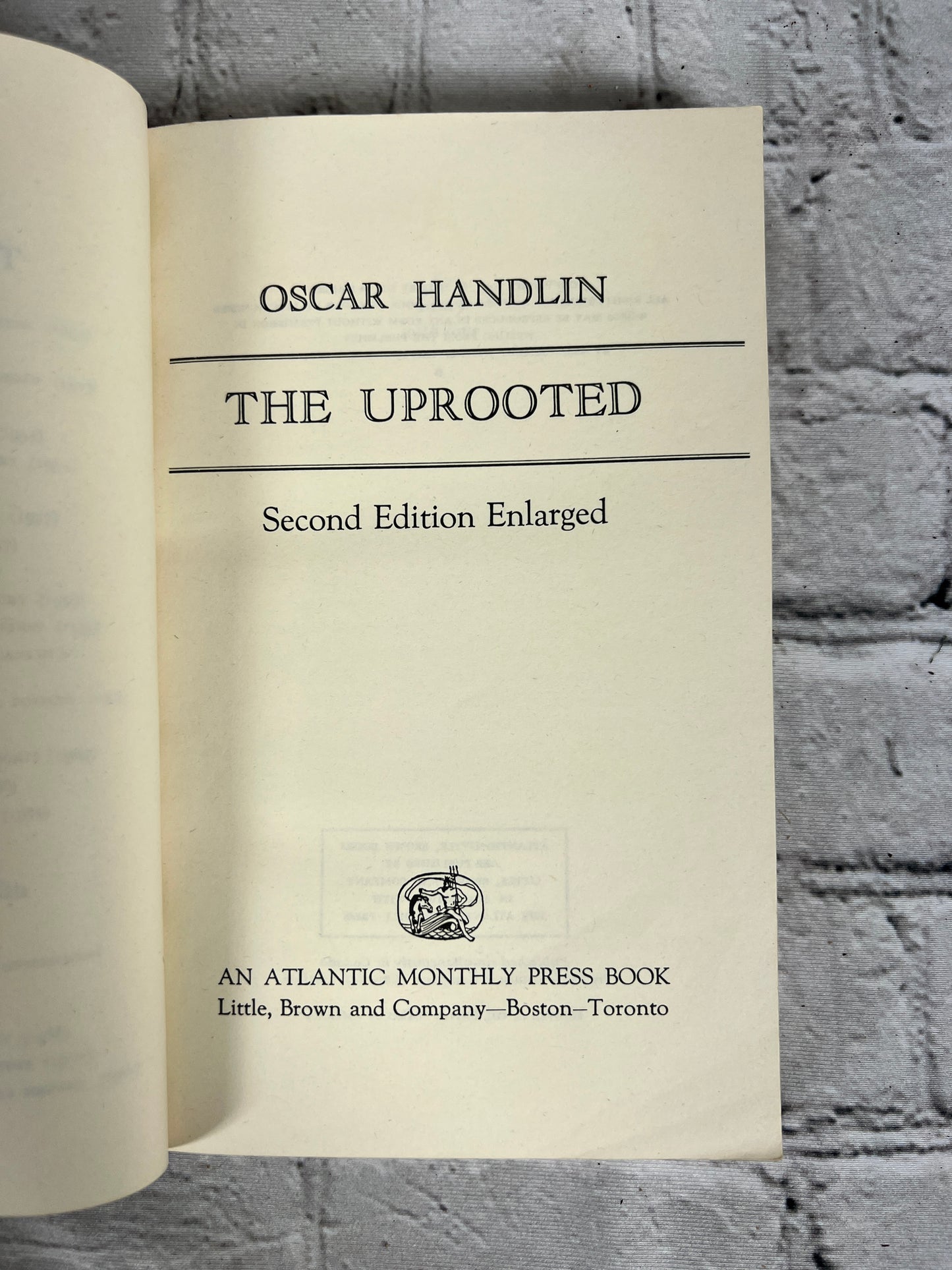 The Uprooted: Epic Story of the Great Migration by Oscar Handlin [1973]