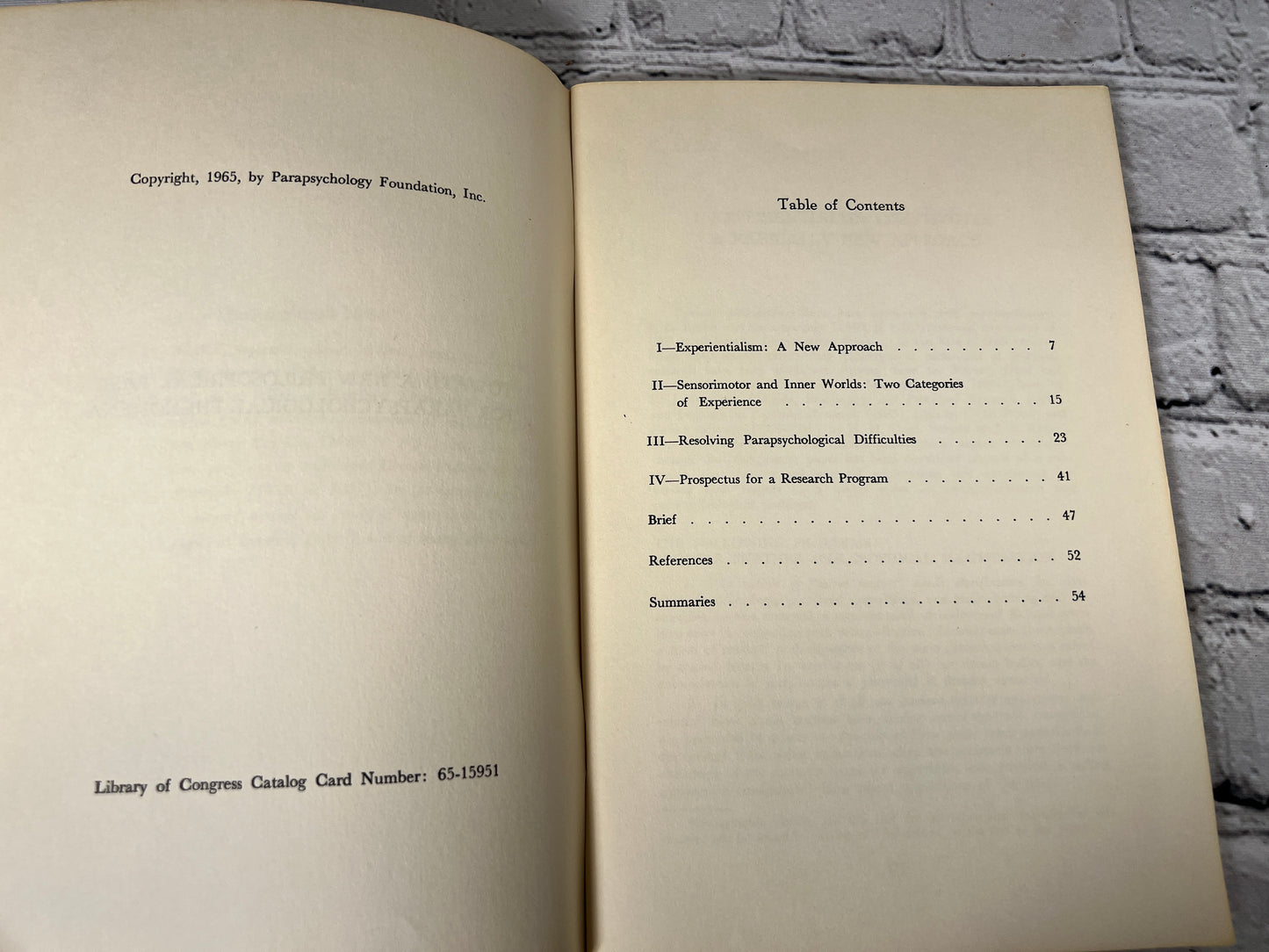 Toward a New Philosophical Basis for Parapsychological Phenomena by Hornell Hart