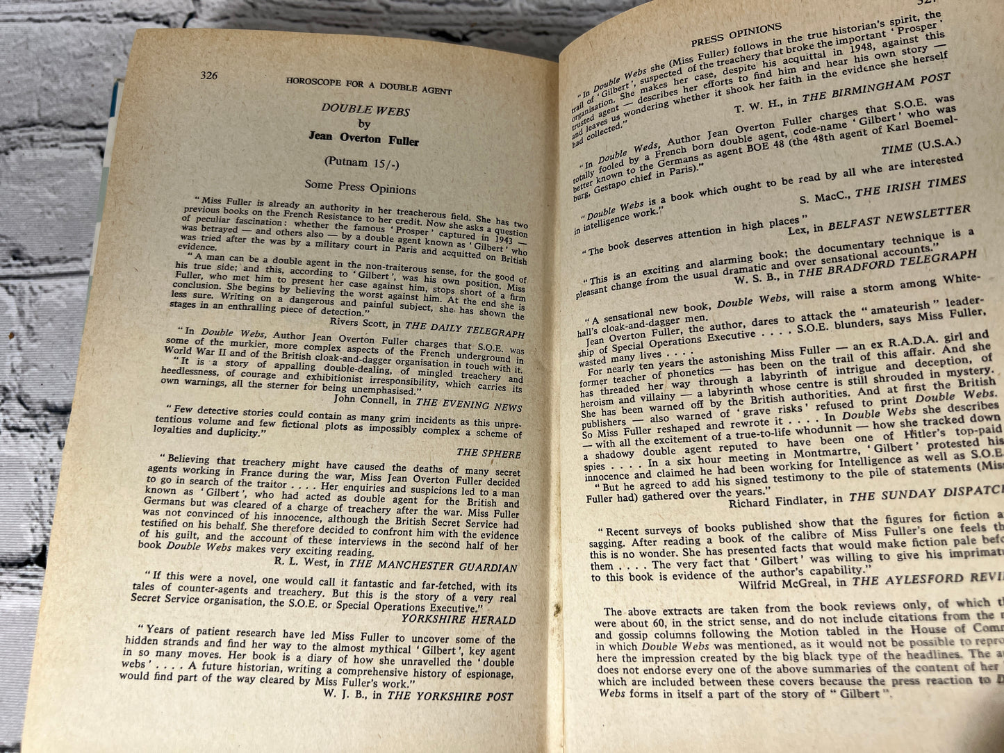 Horoscope for a Double Agent by Jean Overton Fuller [1961 · 1st Edition]