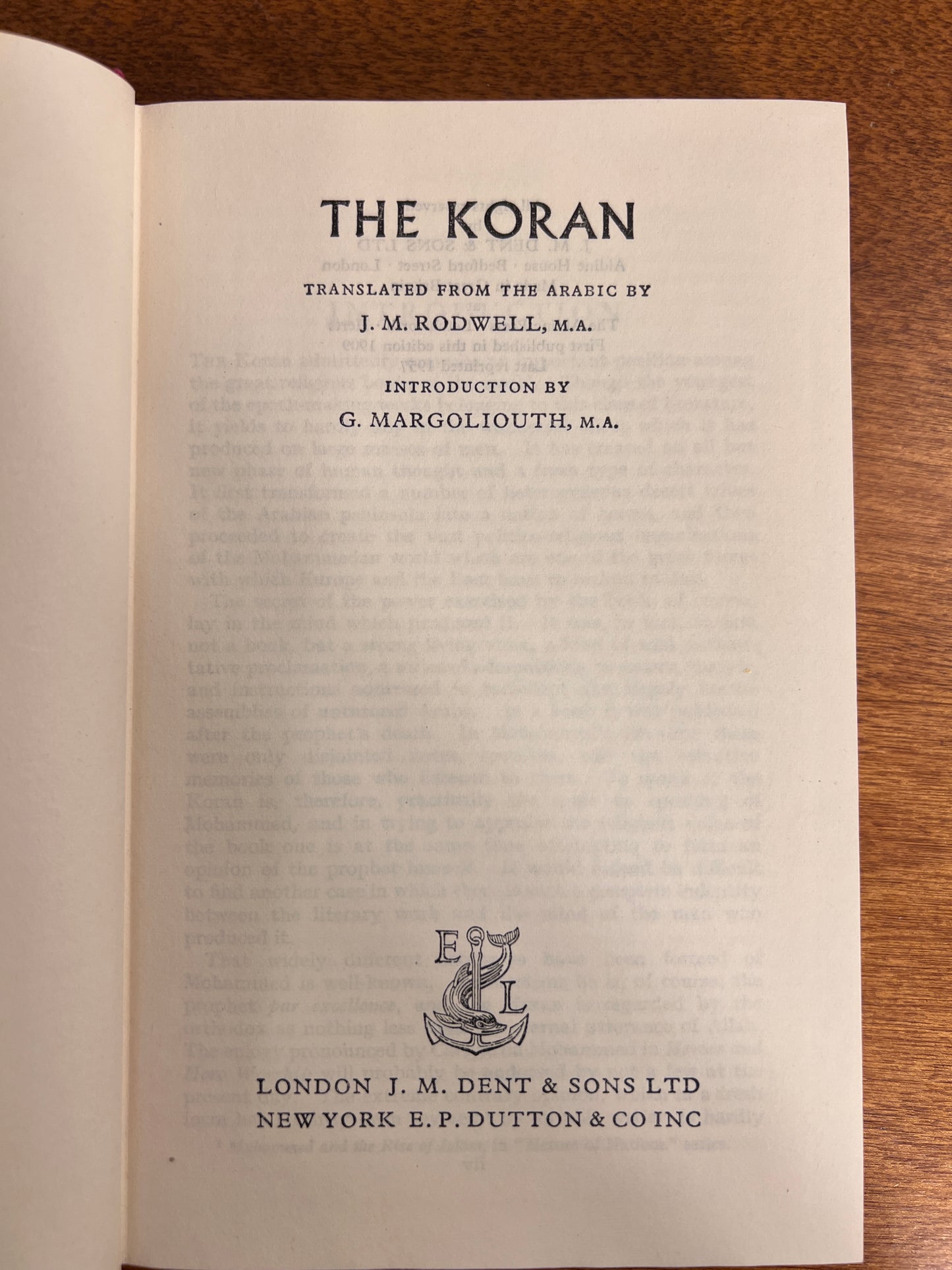 The Koran [1957, Everyman's Library no. 380]