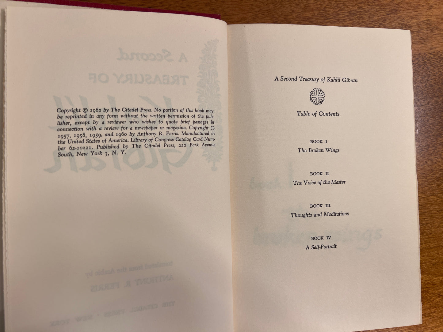 The Treasury of Kahlil Gibran [1962, 2 Volumes, BCE]