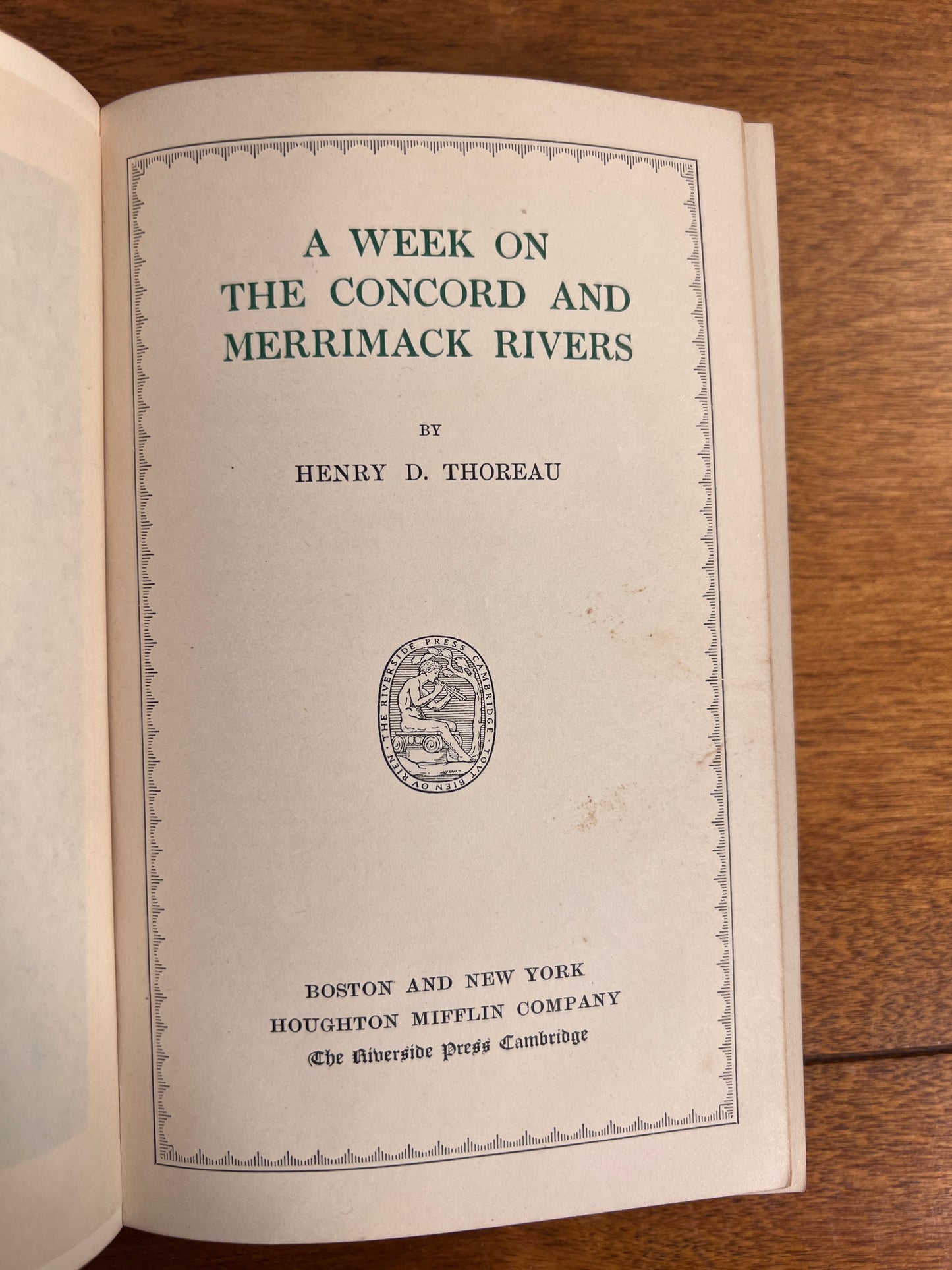 A Week on the Concord and Merrimack Rivers by Henry Thoreau [1893]