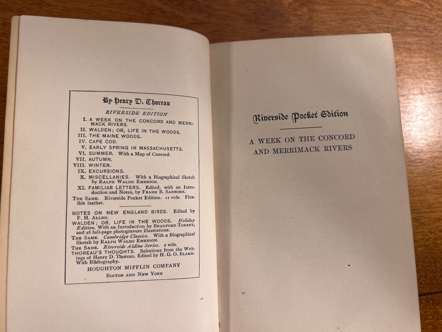 A Week on the Concord and Merrimack Rivers by Henry Thoreau [1893]