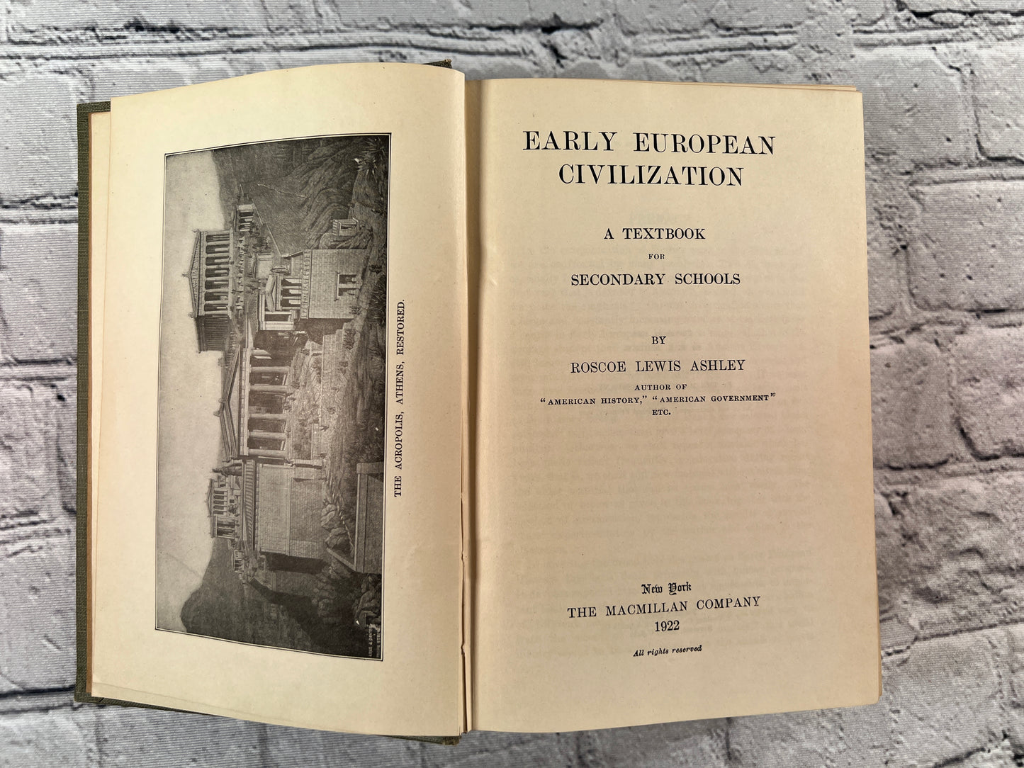 Early European Civilization by Roscoe Lewis Ashley [1922]